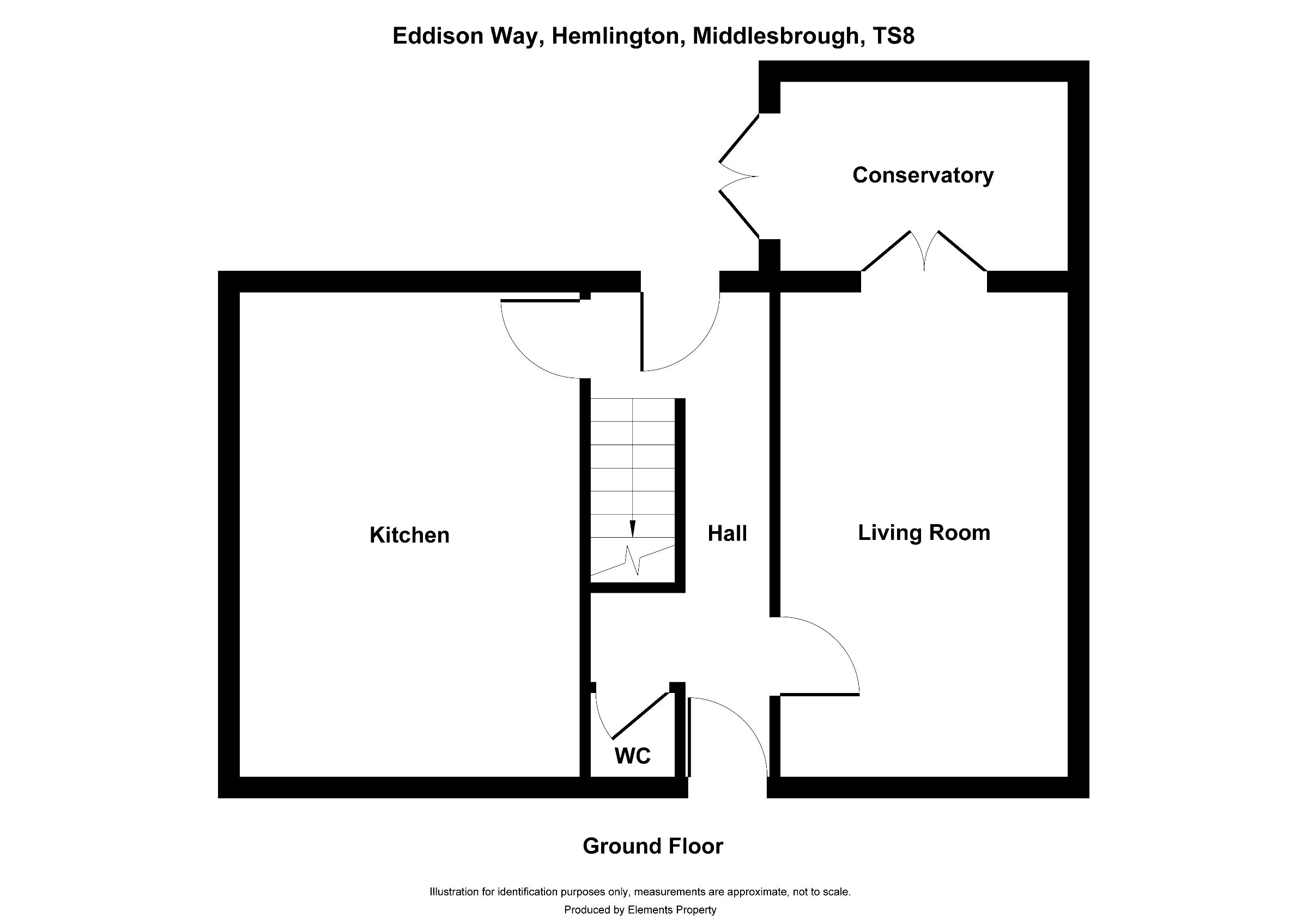 3 bed terraced house for sale in Eddison Way, Middlesbrough - Property floorplan