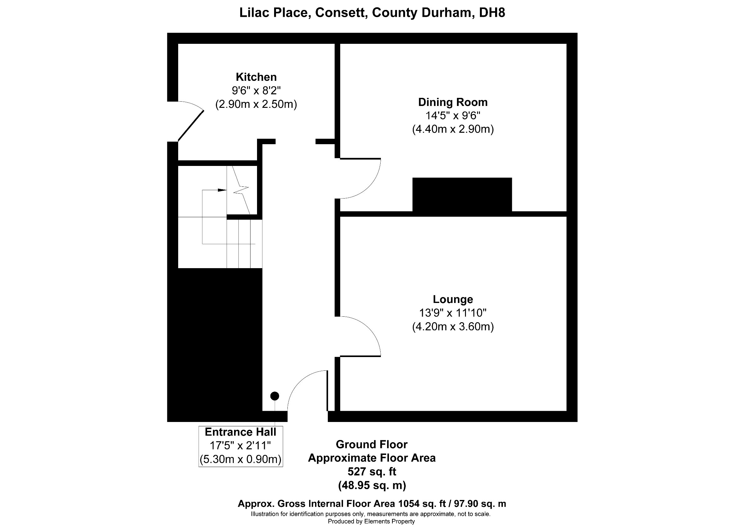 3 bed semi-detached house for sale in Lilac Place, Consett - Property floorplan