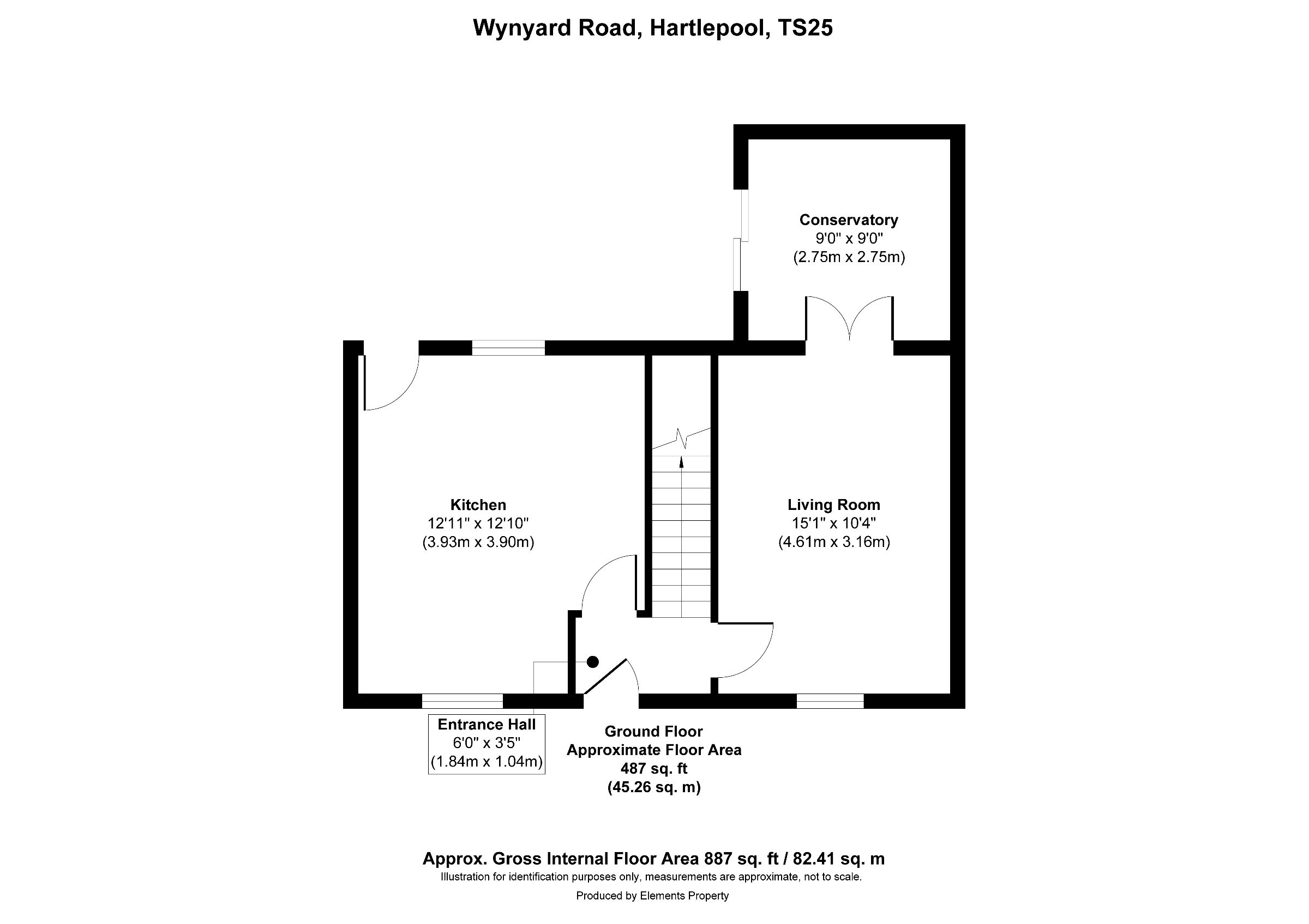 2 bed terraced house for sale in Wynyard Road, Hartlepool - Property floorplan