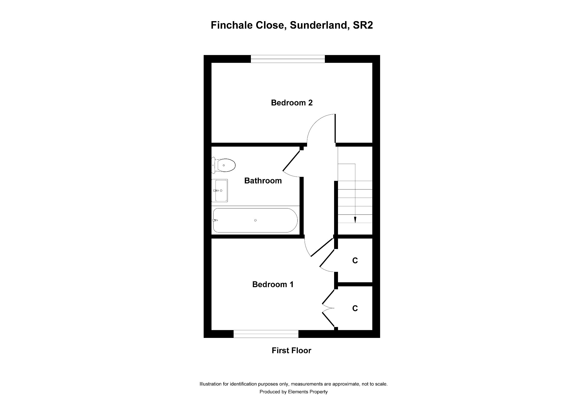 2 bed semi-detached house for sale in Finchale Close, Sunderland - Property floorplan