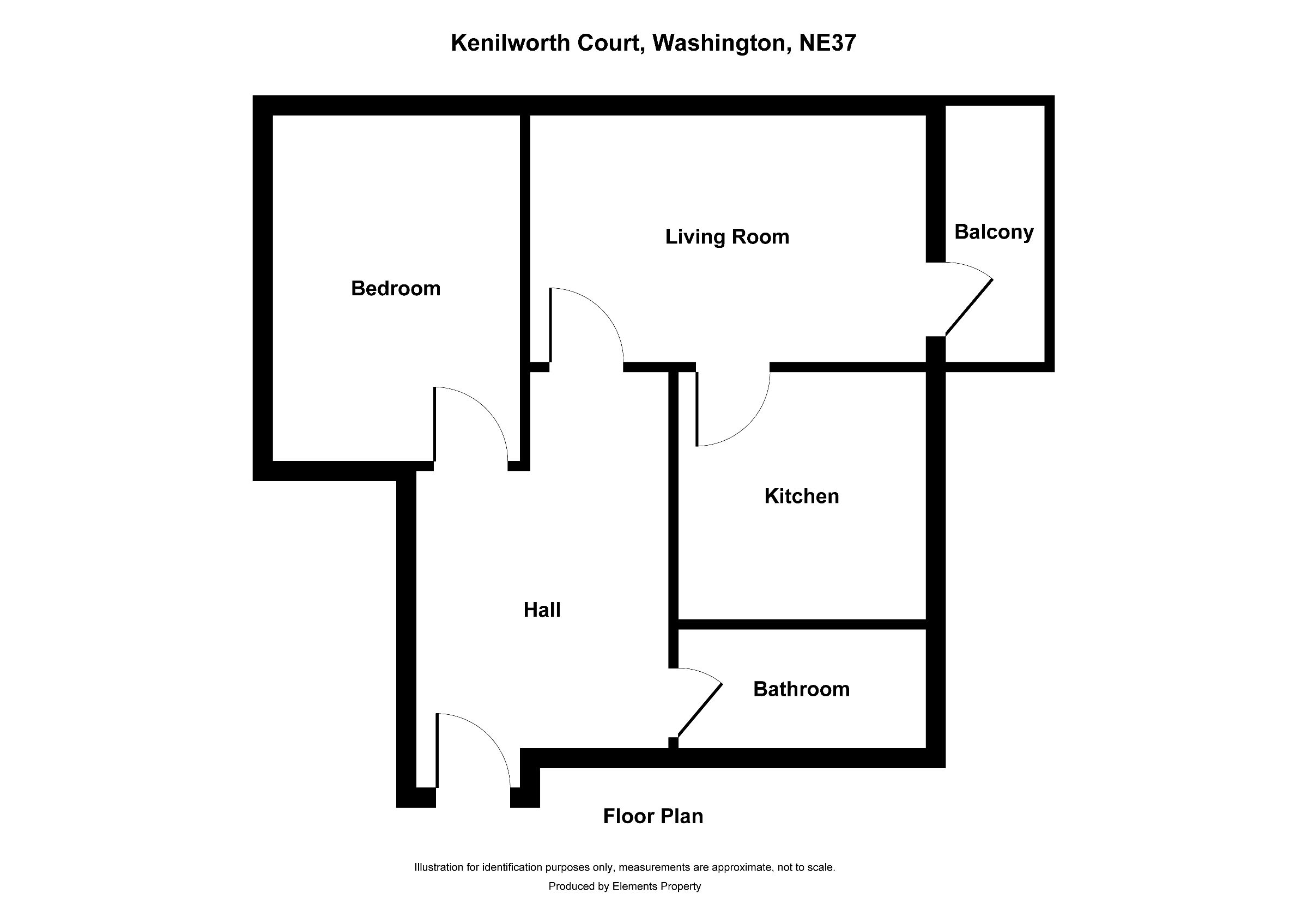 1 bed flat for sale in Kenilworth Court, Washington - Property floorplan