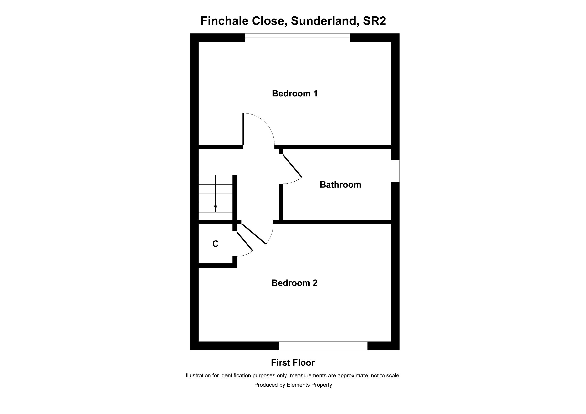 2 bed end of terrace house for sale in Finchale Close, Sunderland - Property floorplan