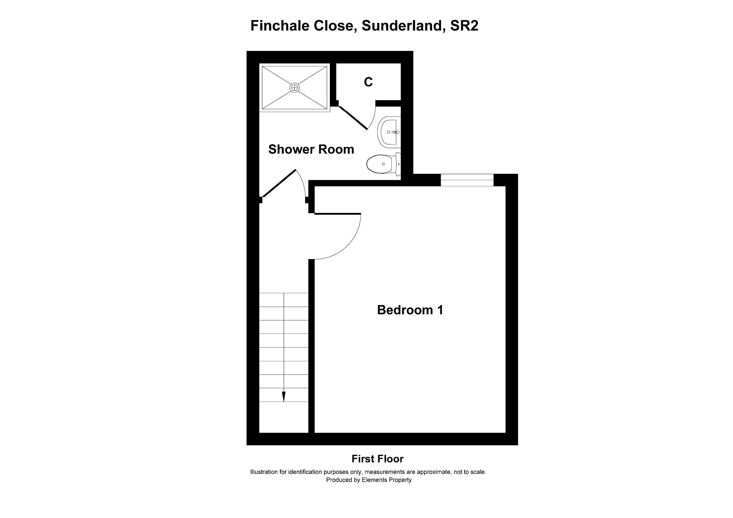 1 bed terraced house for sale in Finchale Close, Sunderland - Property floorplan