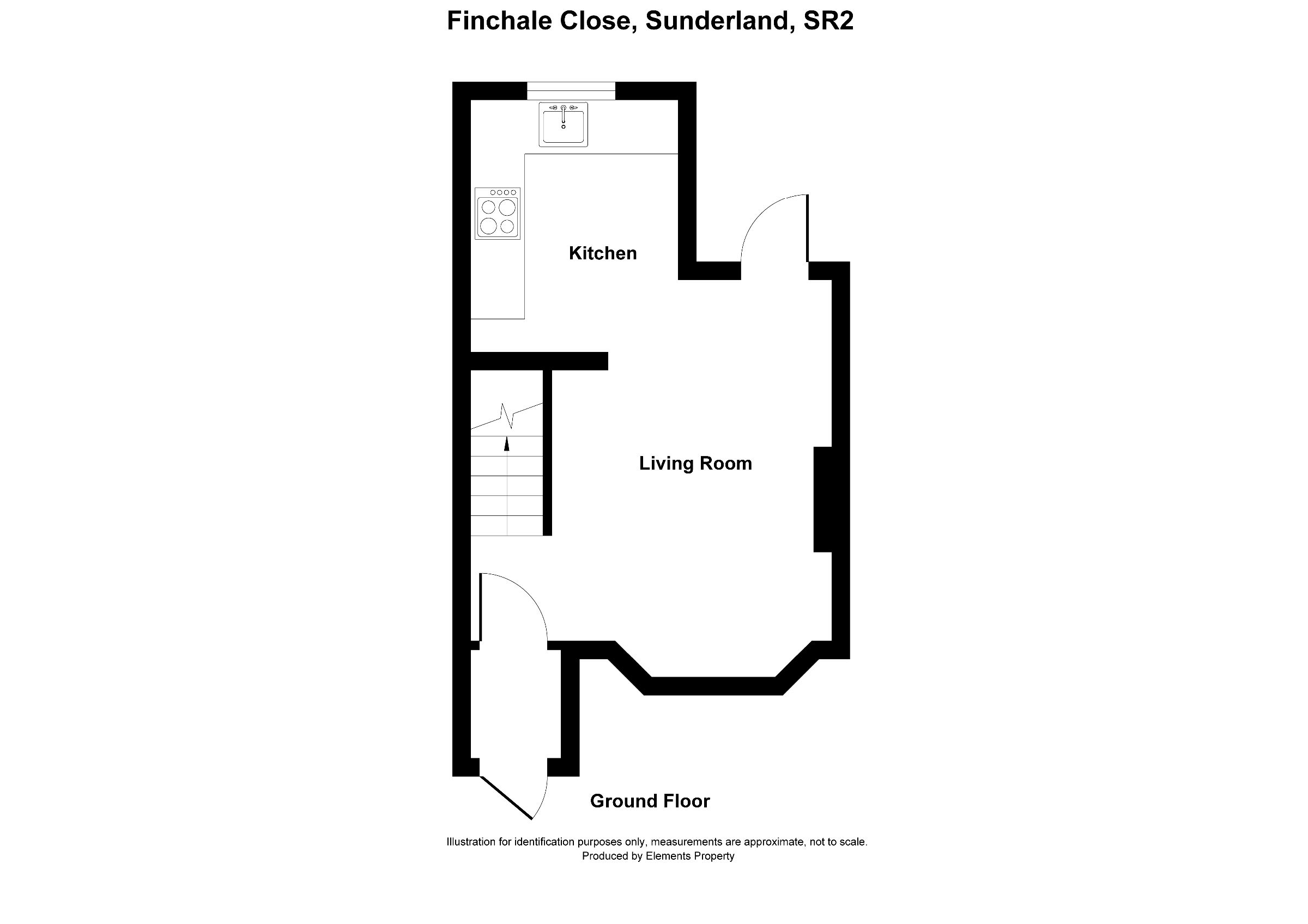 1 bed terraced house for sale in Finchale Close, Sunderland - Property floorplan