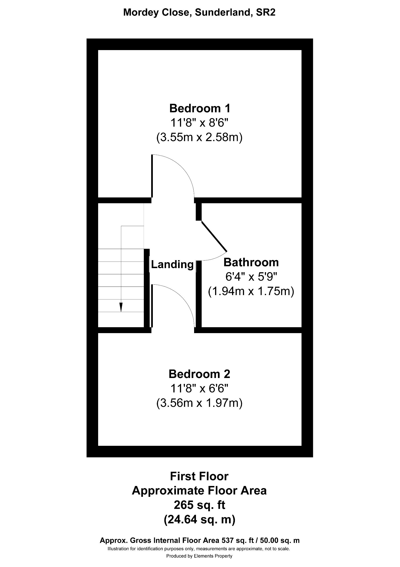 2 bed semi-detached house for sale in Mordey Close, Sunderland - Property floorplan