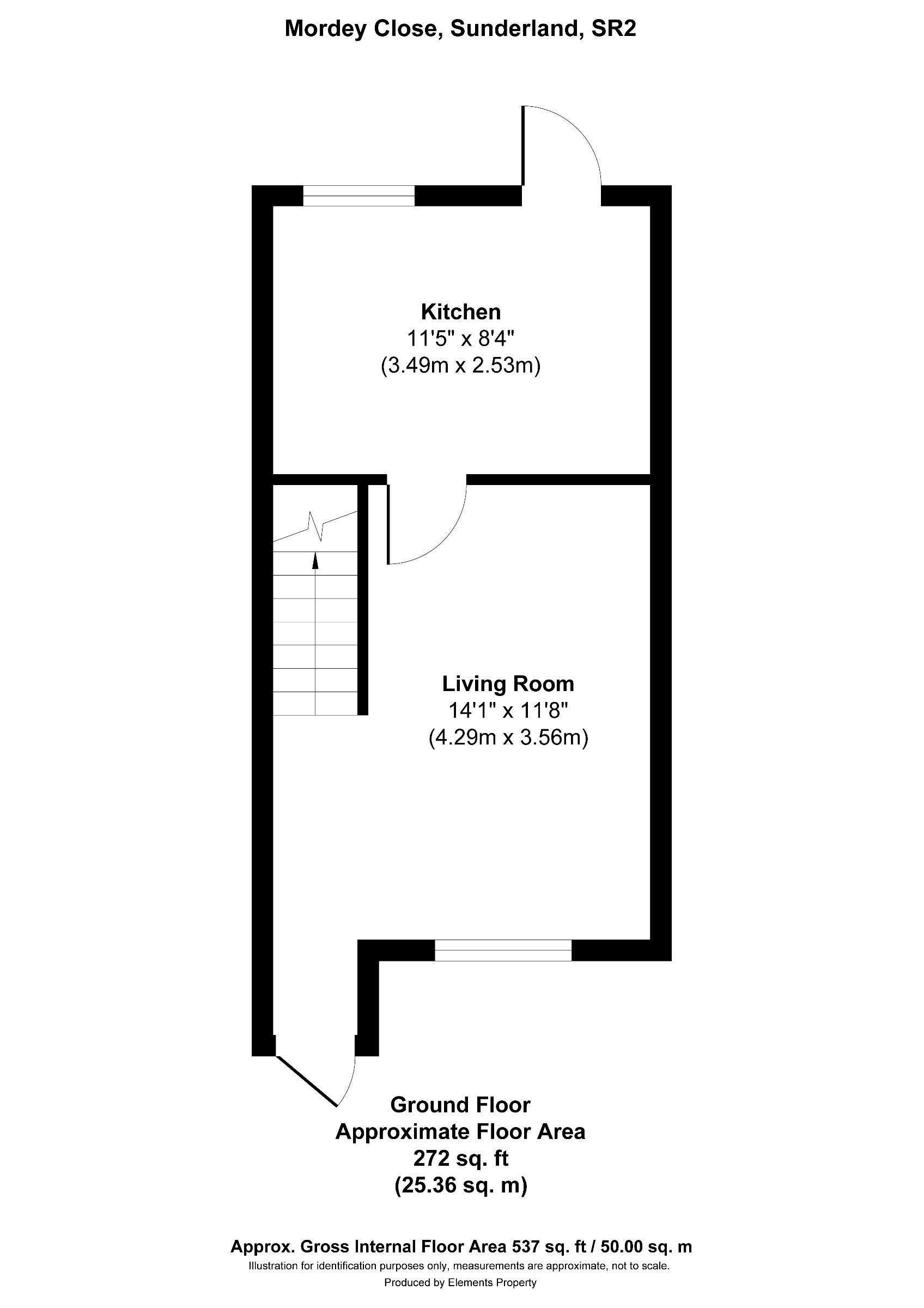 2 bed semi-detached house for sale in Mordey Close, Sunderland - Property floorplan