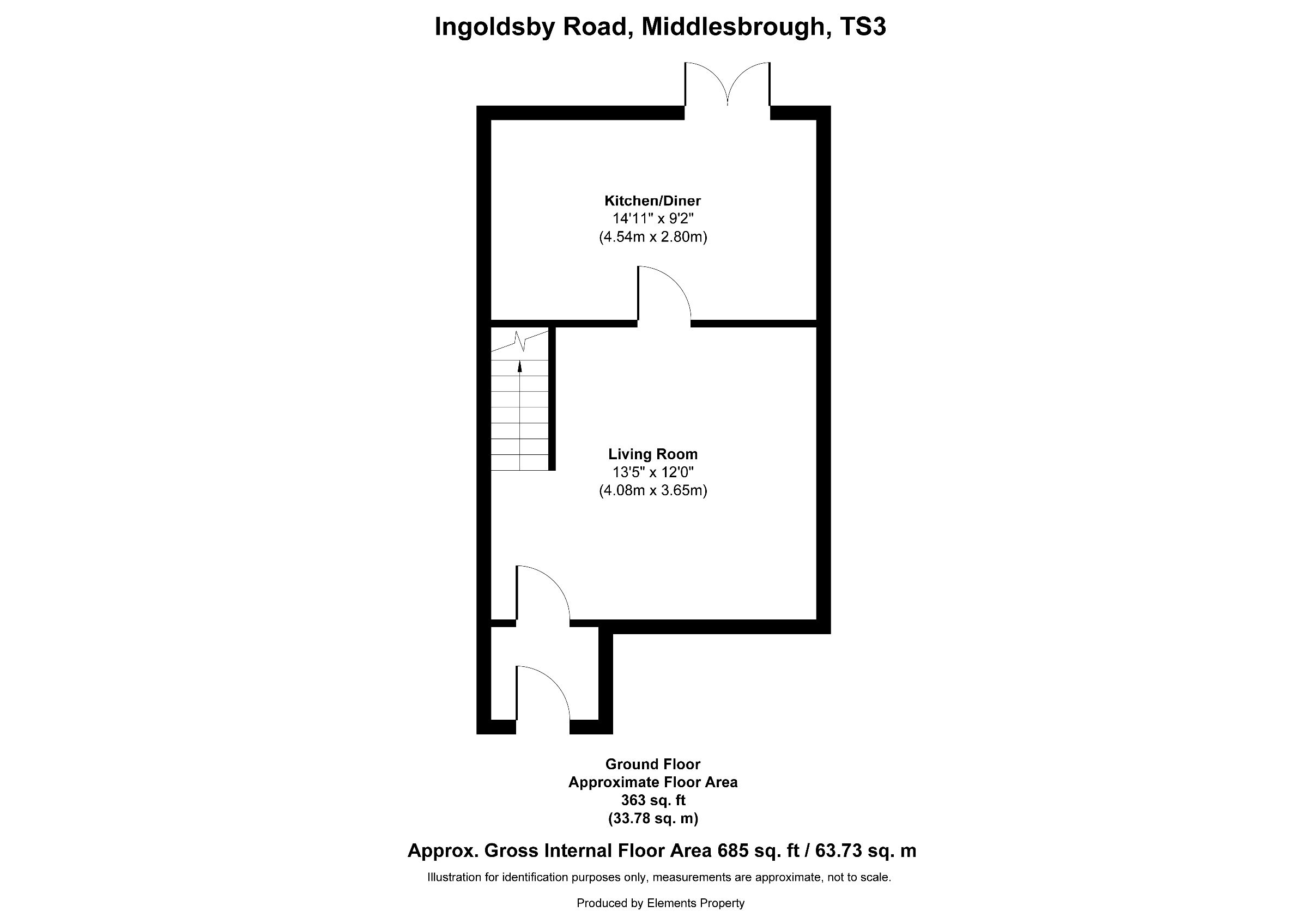 3 bed semi-detached house for sale in Ingoldsby Road, Middlesbrough - Property floorplan