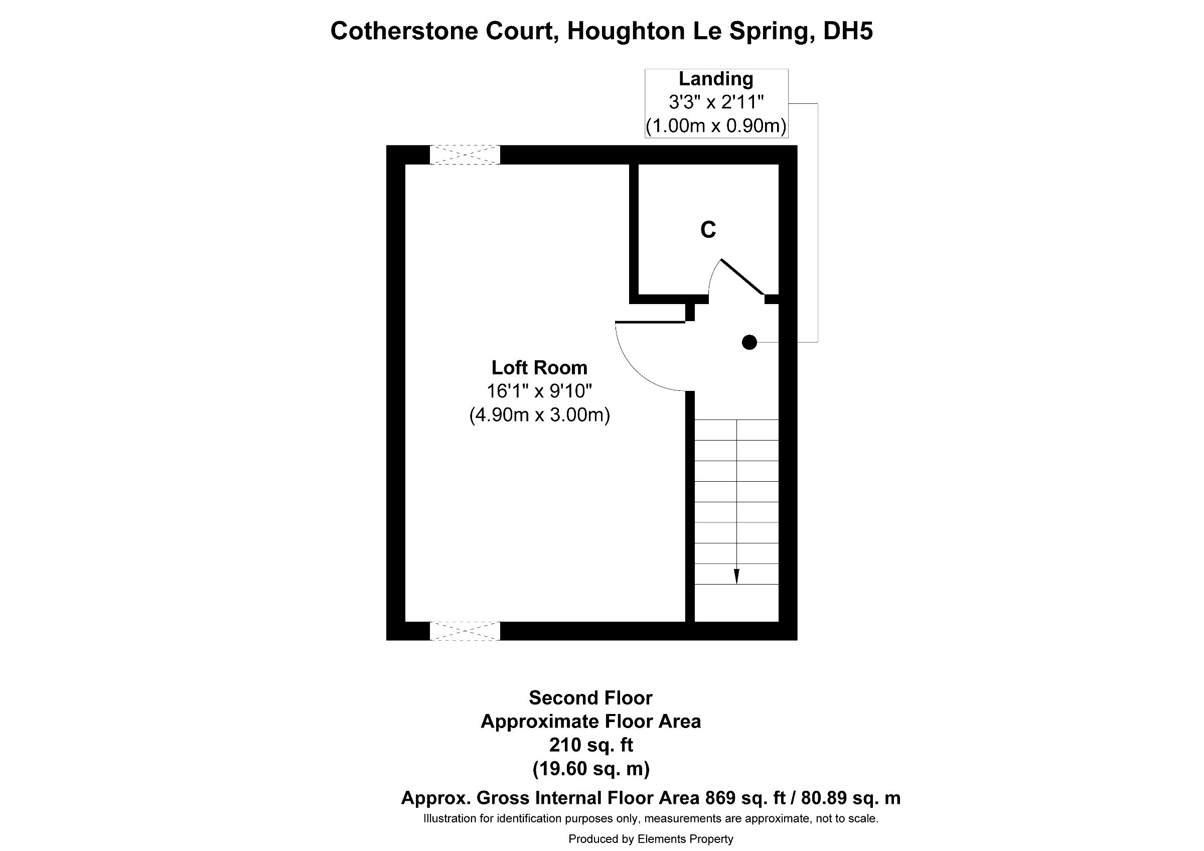3 bed terraced house for sale in Cotherstone Court, Houghton le Spring - Property floorplan