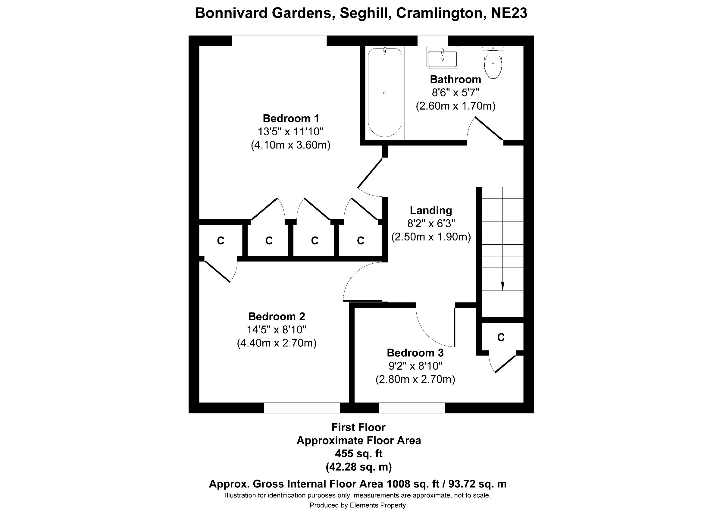 3 bed semi-detached house for sale in Bonnivard Gardens, Cramlington - Property floorplan