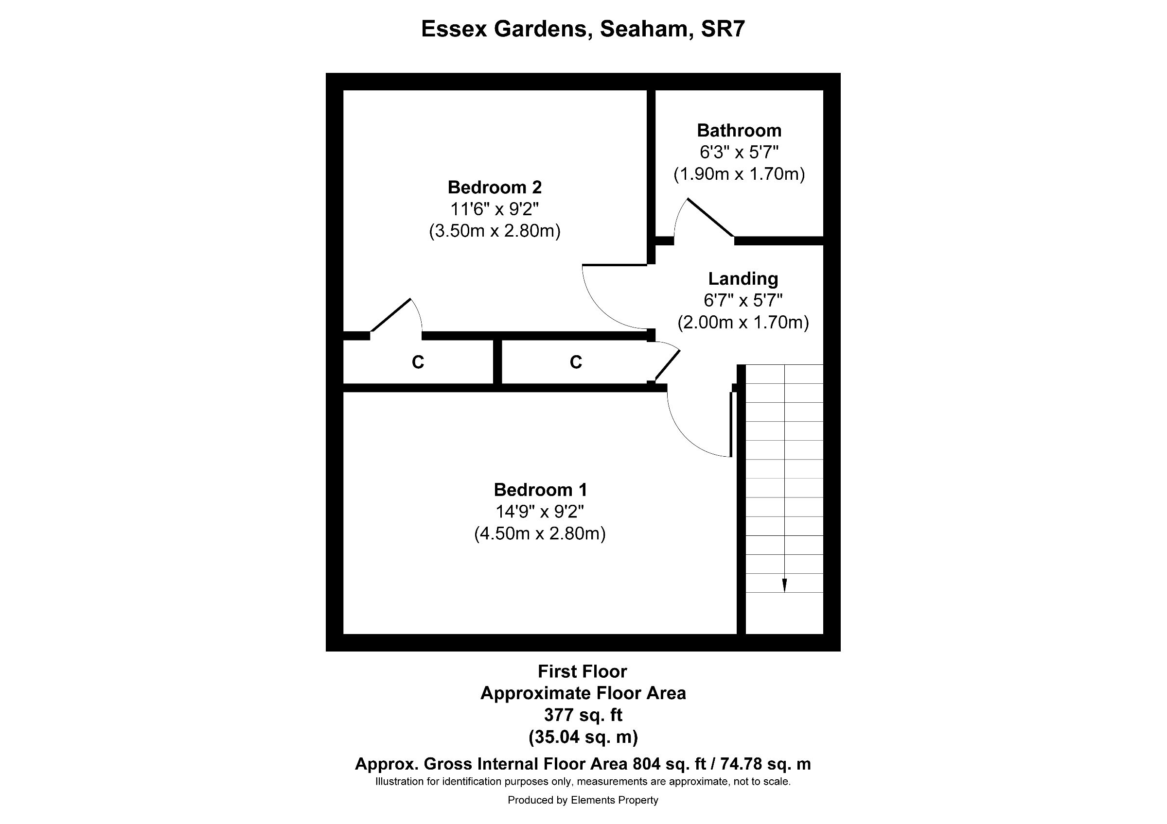 2 bed semi-detached house for sale in Essex Crescent, Seaham - Property floorplan