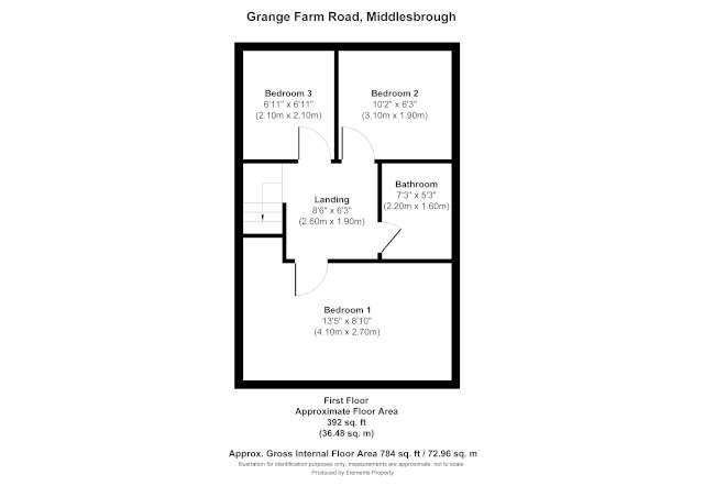 3 bed terraced house for sale in Grange Farm Road, Middlesbrough - Property floorplan