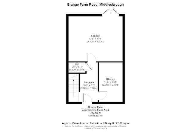 3 bed terraced house for sale in Grange Farm Road, Middlesbrough - Property floorplan