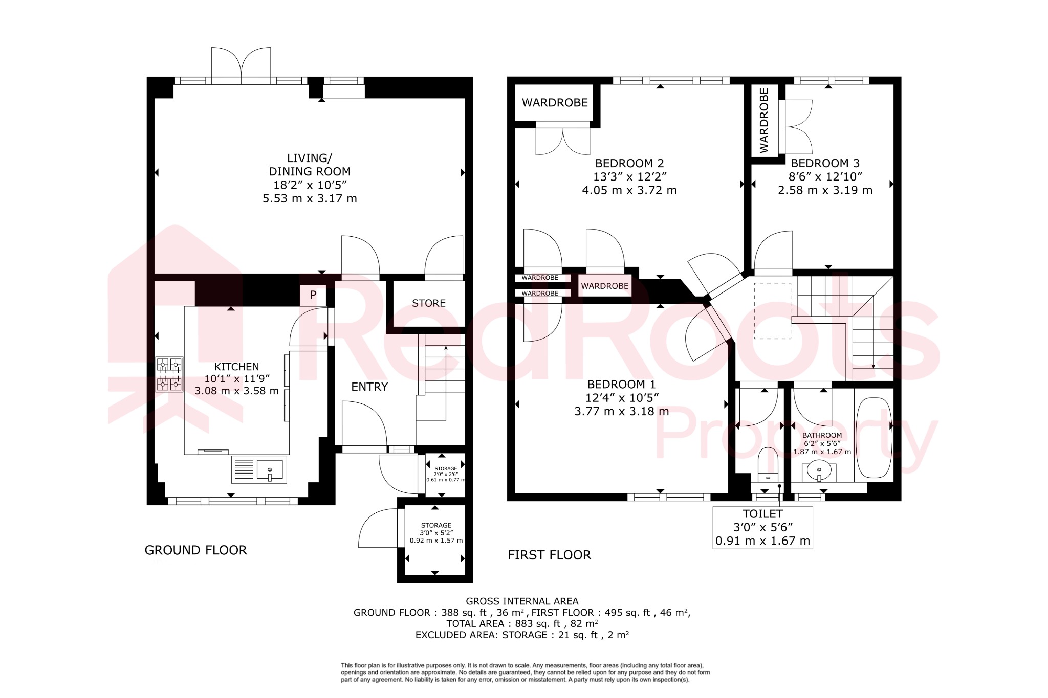 3 bed terraced house for sale in Leatham Park Road, Featherstone, Pontefract, West Yorkshire, WF7 - Property floorplan