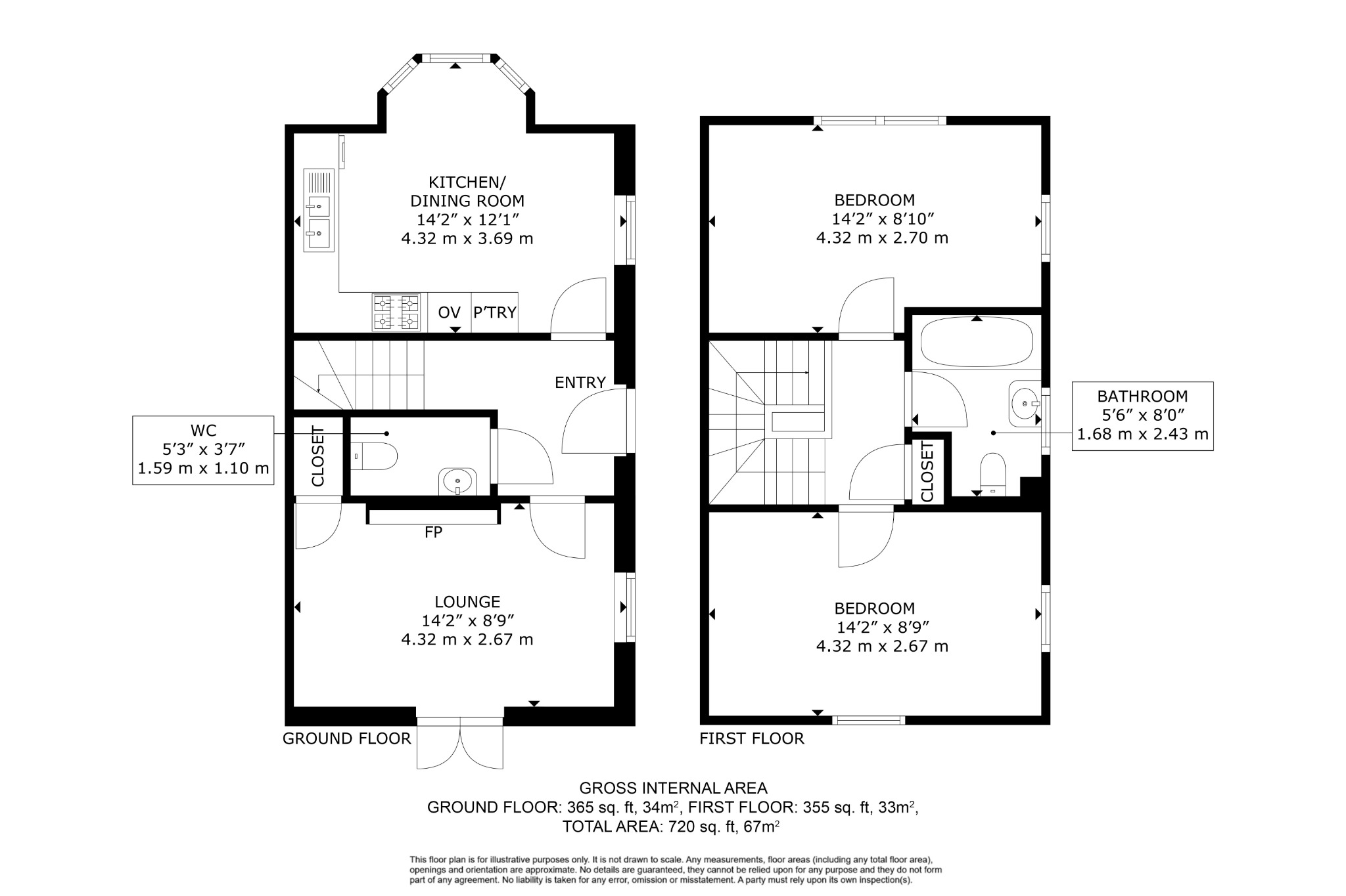 2 bed semi-detached house for sale in Wild Geese Drive, Stanley - Property floorplan