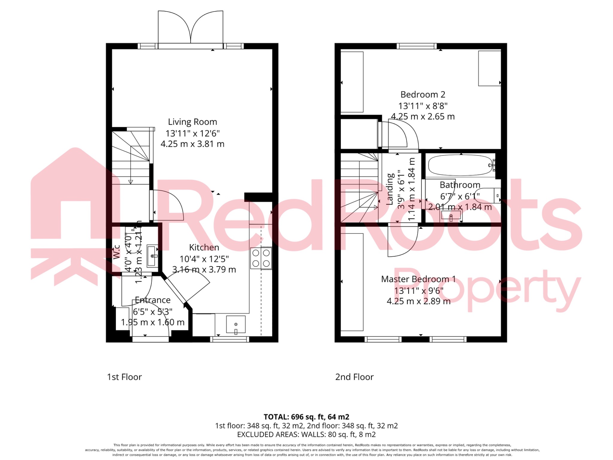 2 bed semi-detached house for sale in Oxbow Drive, Doncaster, DN2 - Property floorplan