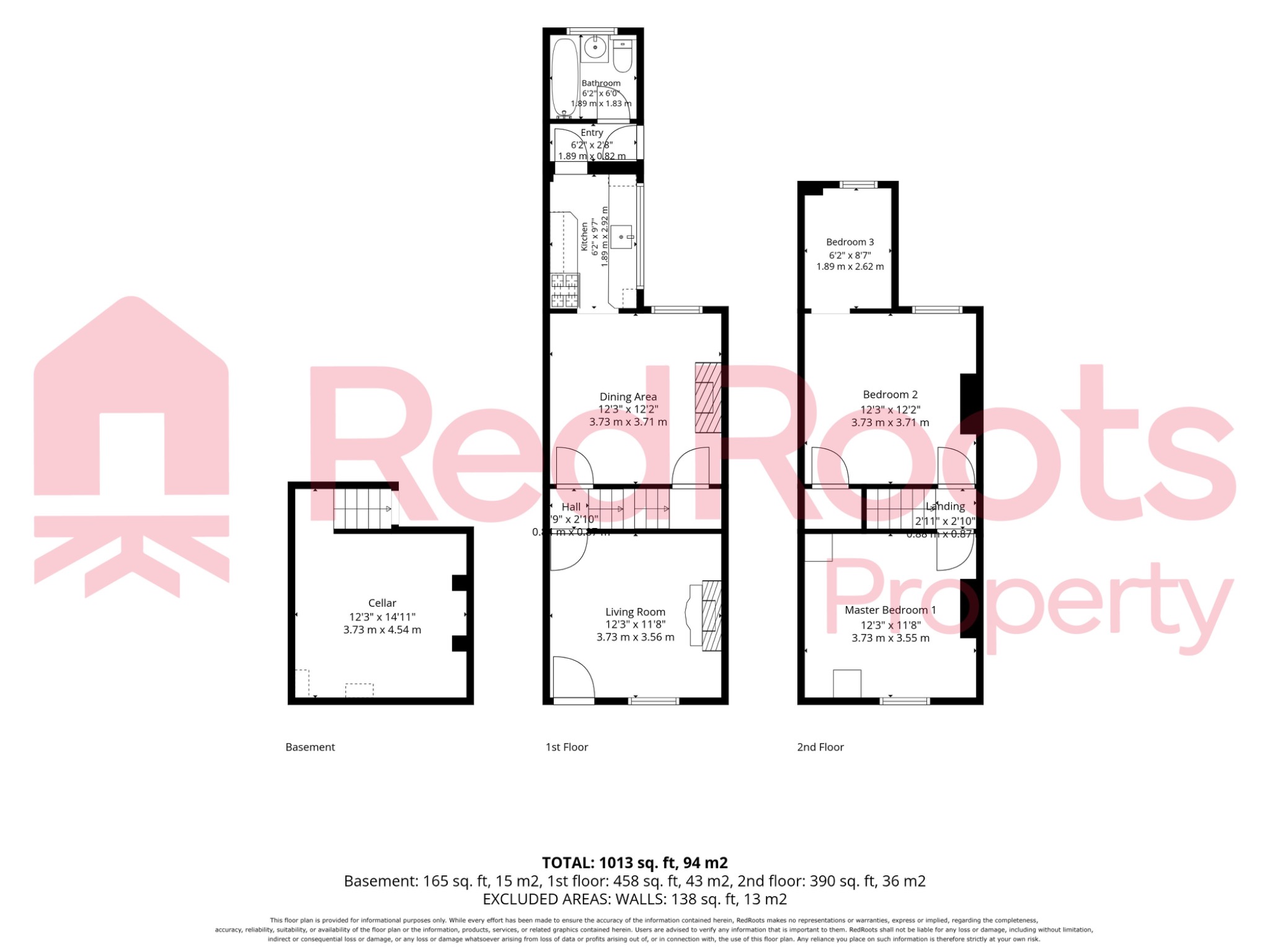 3 bed terraced house for sale in Stanhope Road, Wheatley, DN1 - Property floorplan