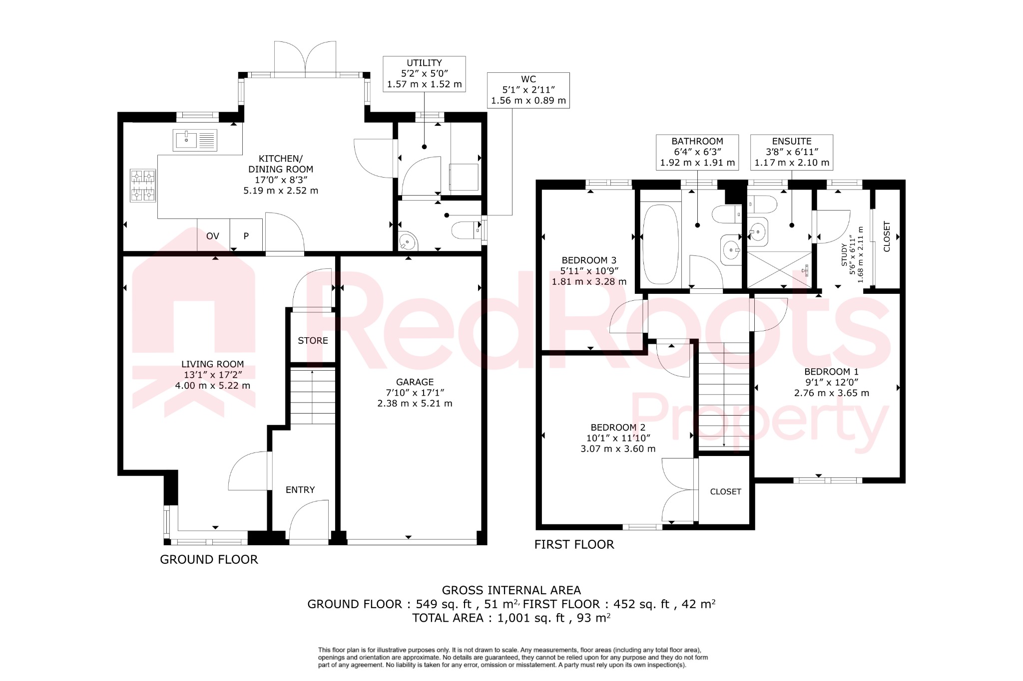 3 bed detached house for sale in Wallis Grove, Harworth, Doncaster, South Yorkshire, DN118SS - Property floorplan