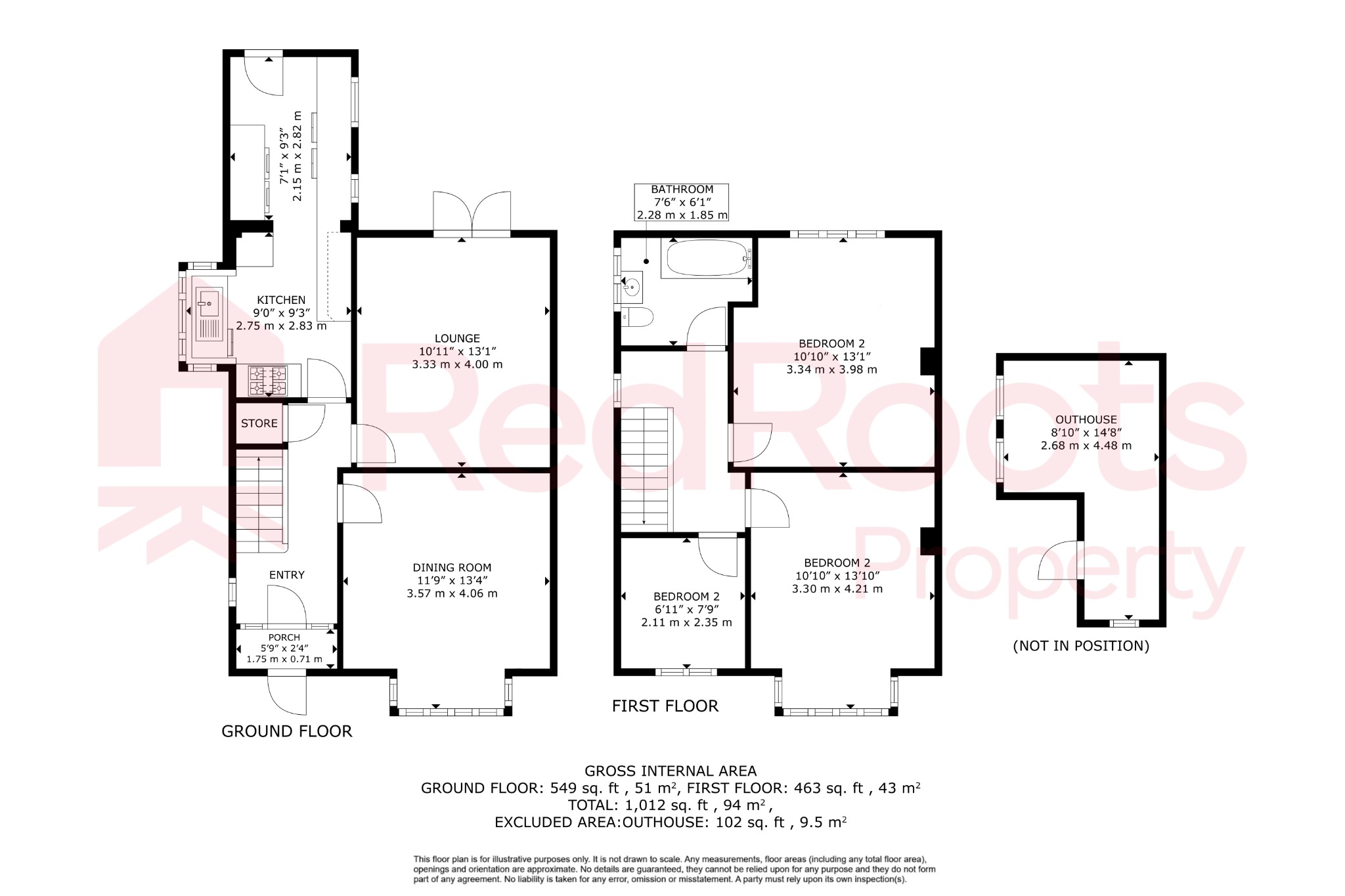 3 bed semi-detached house for sale in Spring Lane, Sprotbrough, Doncaster, South Yorkshire, DN5 - Property floorplan