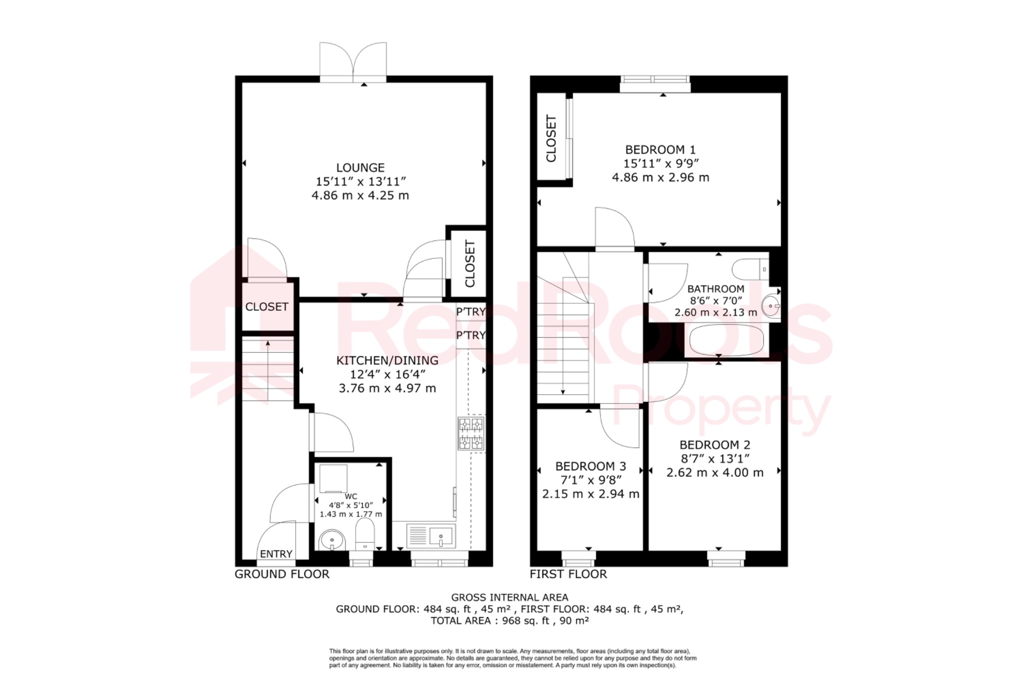 3 bed end of terrace house for sale in South Elmsall, Pontefract, West Yorkshire, WF9 - Property floorplan