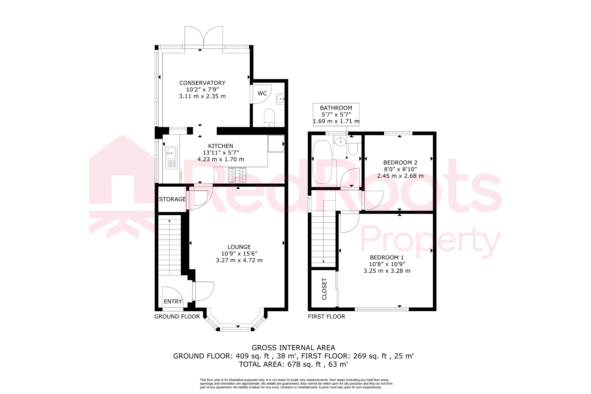 2 bed semi-detached house for sale in Tennyson Avenue, Doncaster, South Yorkshire, DN5 - Property floorplan