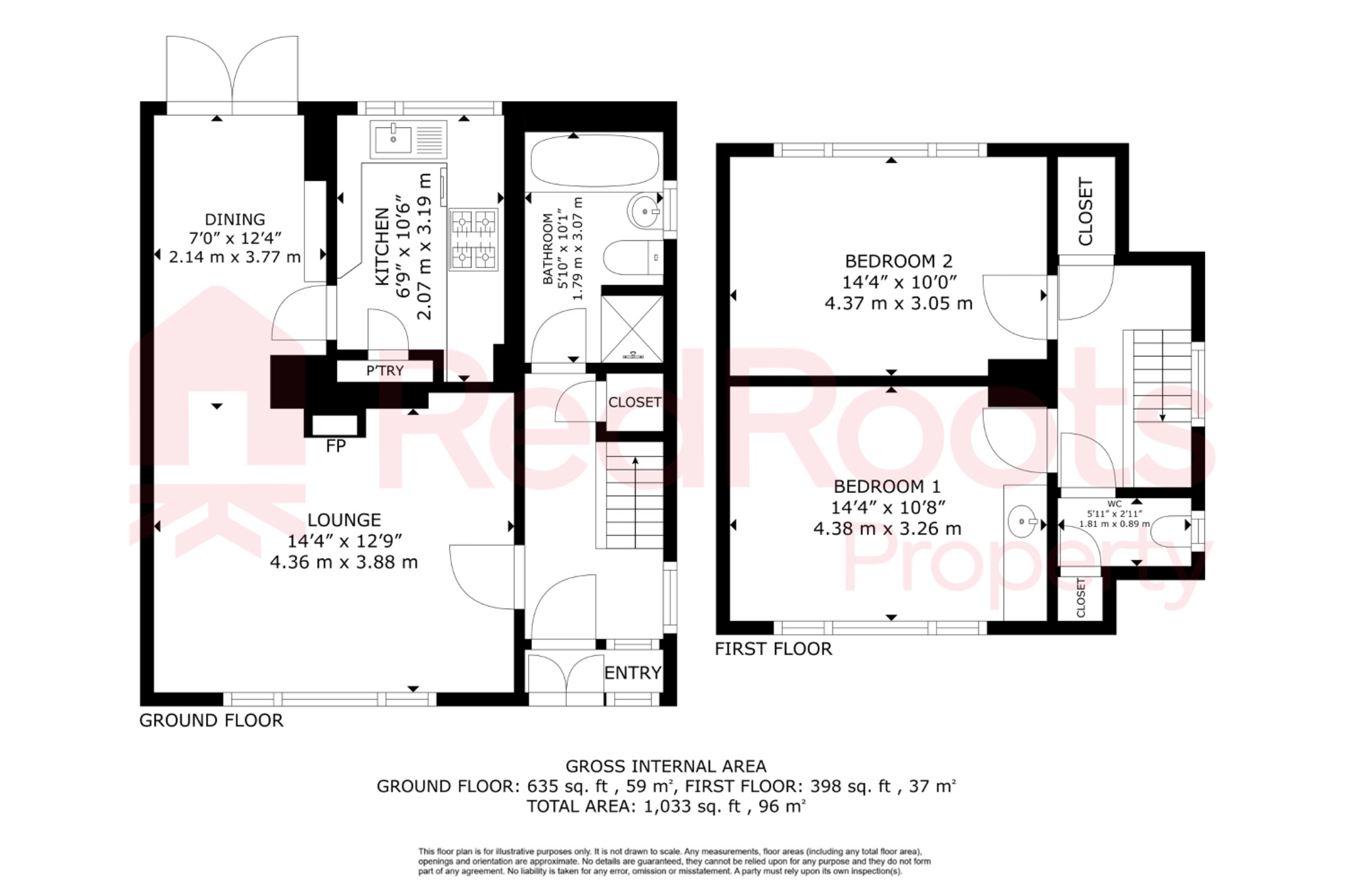 2 bed semi-detached bungalow for sale in Mill Lane, Warmsworth, Doncaster, South Yorkshire, DN4 - Property floorplan