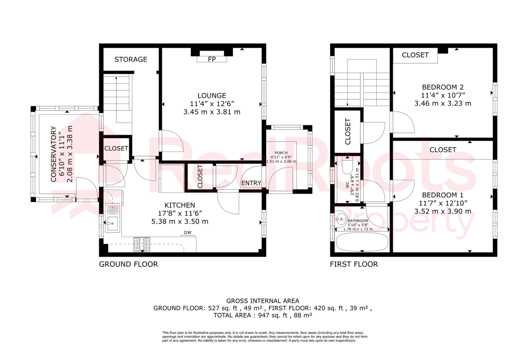 2 bed semi-detached house for sale in Willow Garth, South Elmsall, WF9 - Property floorplan