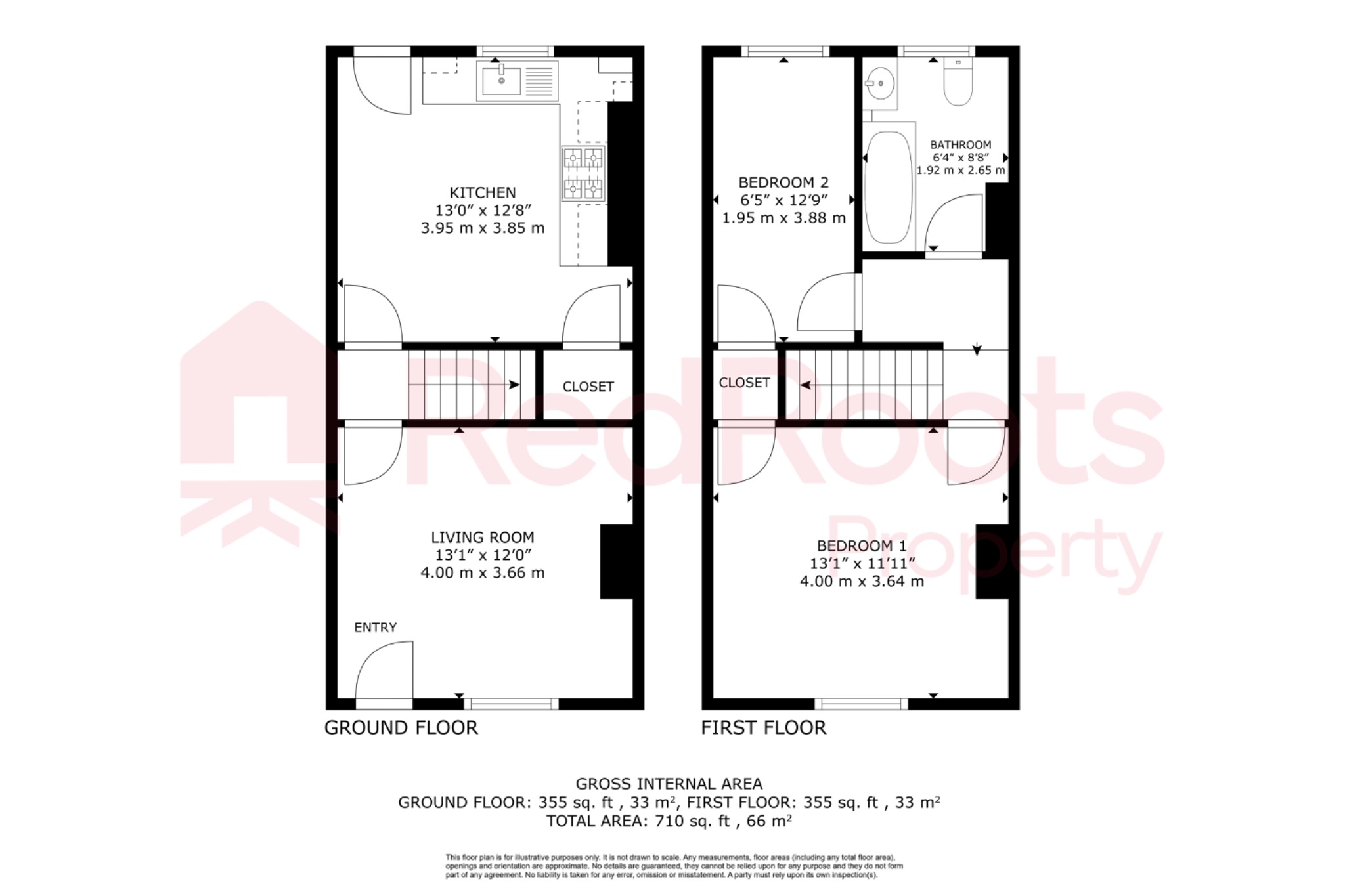 2 bed terraced house to rent in Albany Street, South Elmsall, Pontefract, West Yorkshire, WF9 - Property floorplan