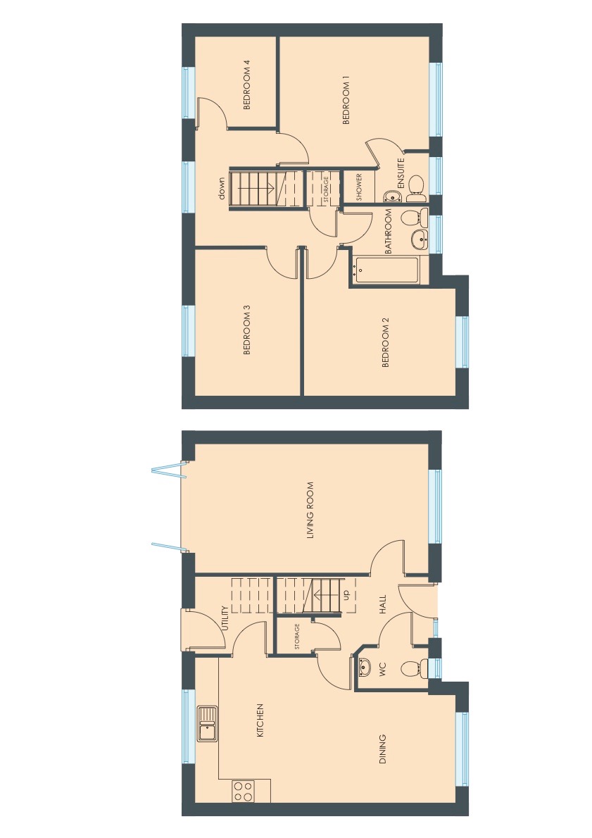 4 bed detached house for sale in Plot 127 , The Viceroy, Jacksons Landing, Shepherds Way, Knottingley, WF11 0FT - Property floorplan