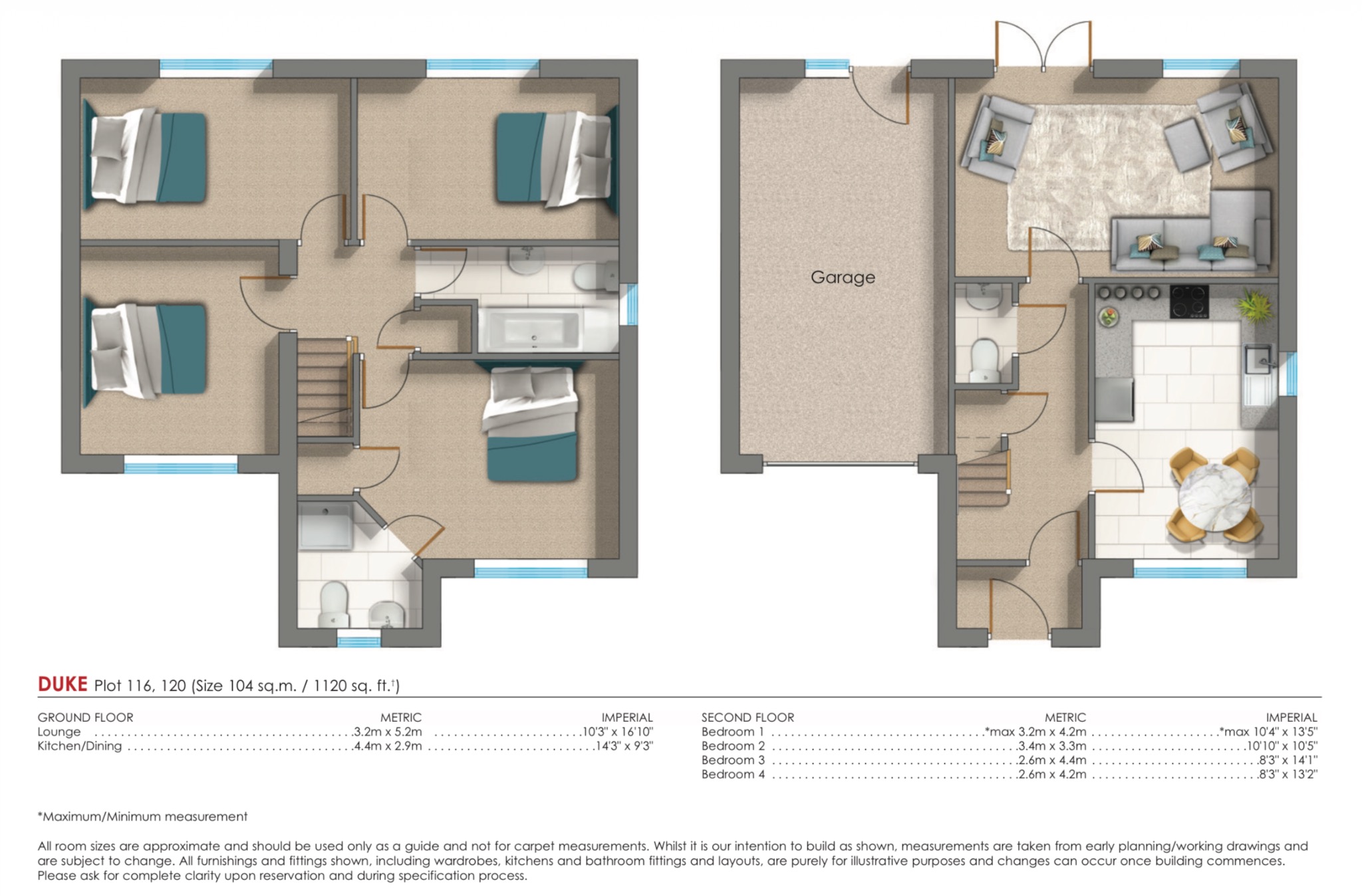 4 bed detached house for sale in The Duke, Plot 116/120 Jacksons Landing, Shepherds Way Knottingley WF11 0FU - Property floorplan