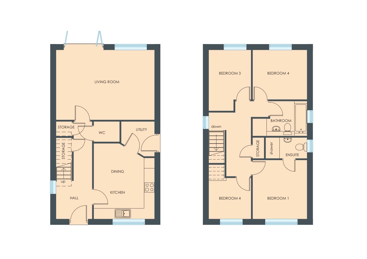 4 bed detached house for sale in The Viceroy II, Plot 124 Jacksons Landing, Shepherds Way Knottingley WF11 0FU - Property floorplan