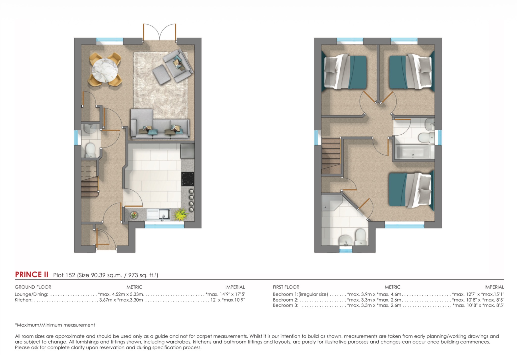 3 bed detached house for sale in The Prince II, Plot 152 Jacksons Landing, 52 Shepherds Way, Knottingley, WF11 0FT - Property floorplan