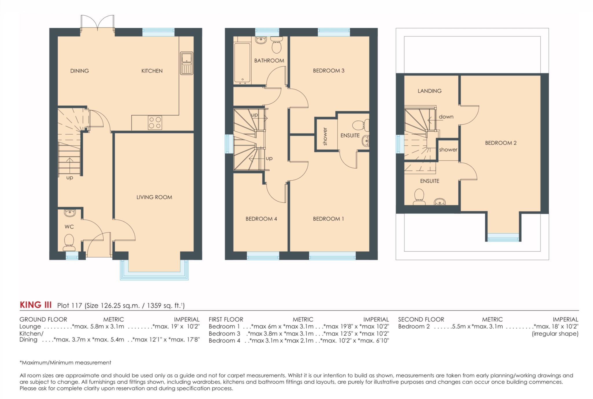 4 bed detached house for sale in The King III, Plots 117/118 Jacksons Landing, 53 Shepherds Way, Knottingley, WF11 0FU - Property floorplan