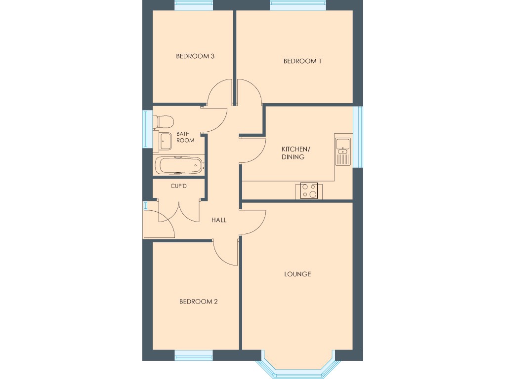 3 bed detached bungalow for sale in Plot 1, Viscount, Treetops II, Swann Road, South Kirkby, Pontefract, West Yorkshire, WF9 3FJ - Property floorplan