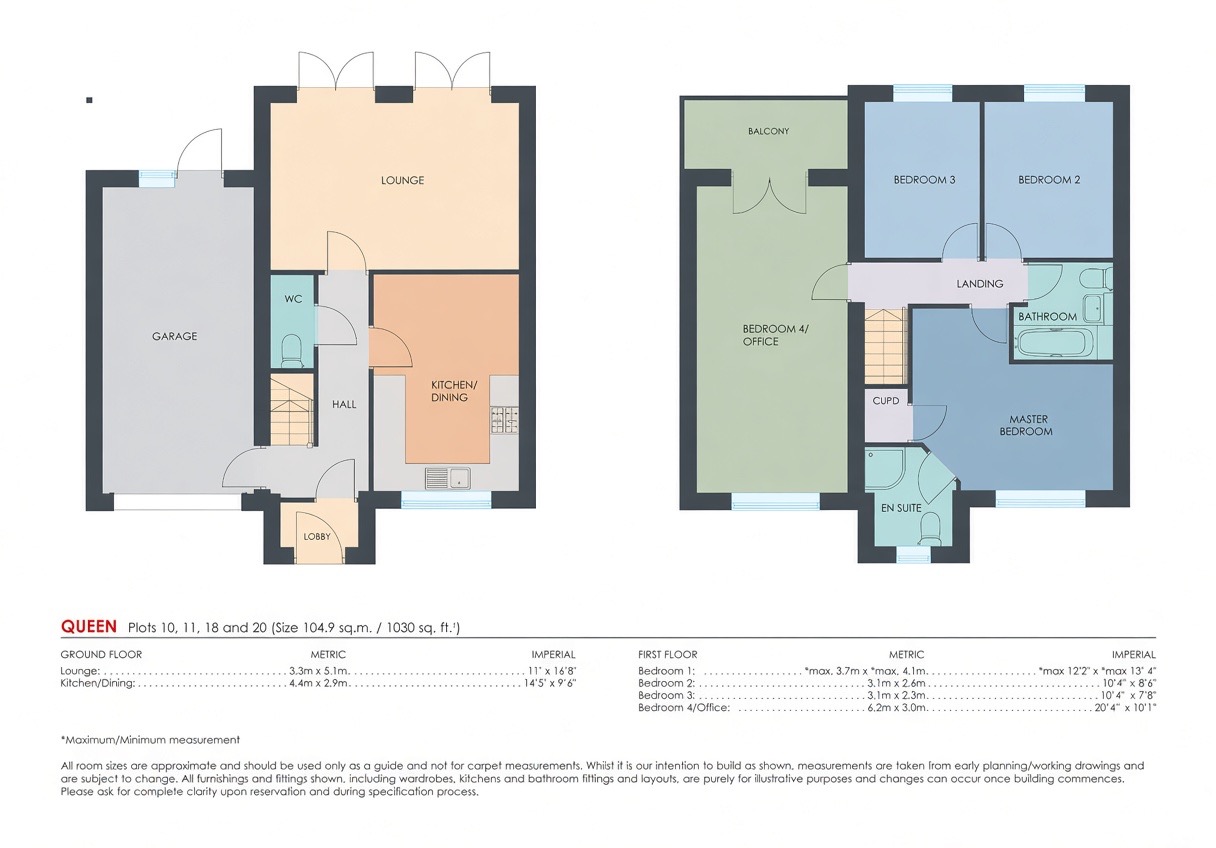 4 bed detached house for sale in Plots 10/11/20, The Queen, Treetops II, Swann Road, South Kirkby, Pontefract, West Yorkshire, WF9 3FJ - Property floorplan
