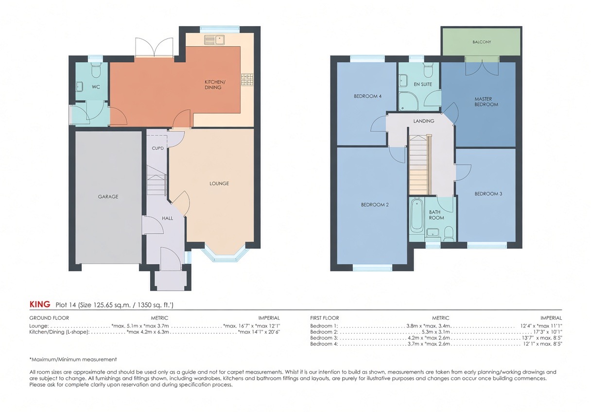 4 bed detached house for sale in Plot 14/15  - The King, Treetops II, Swann Road, South Kirkby, Pontefract, West Yorkshire, WF9 3FJ - Property floorplan