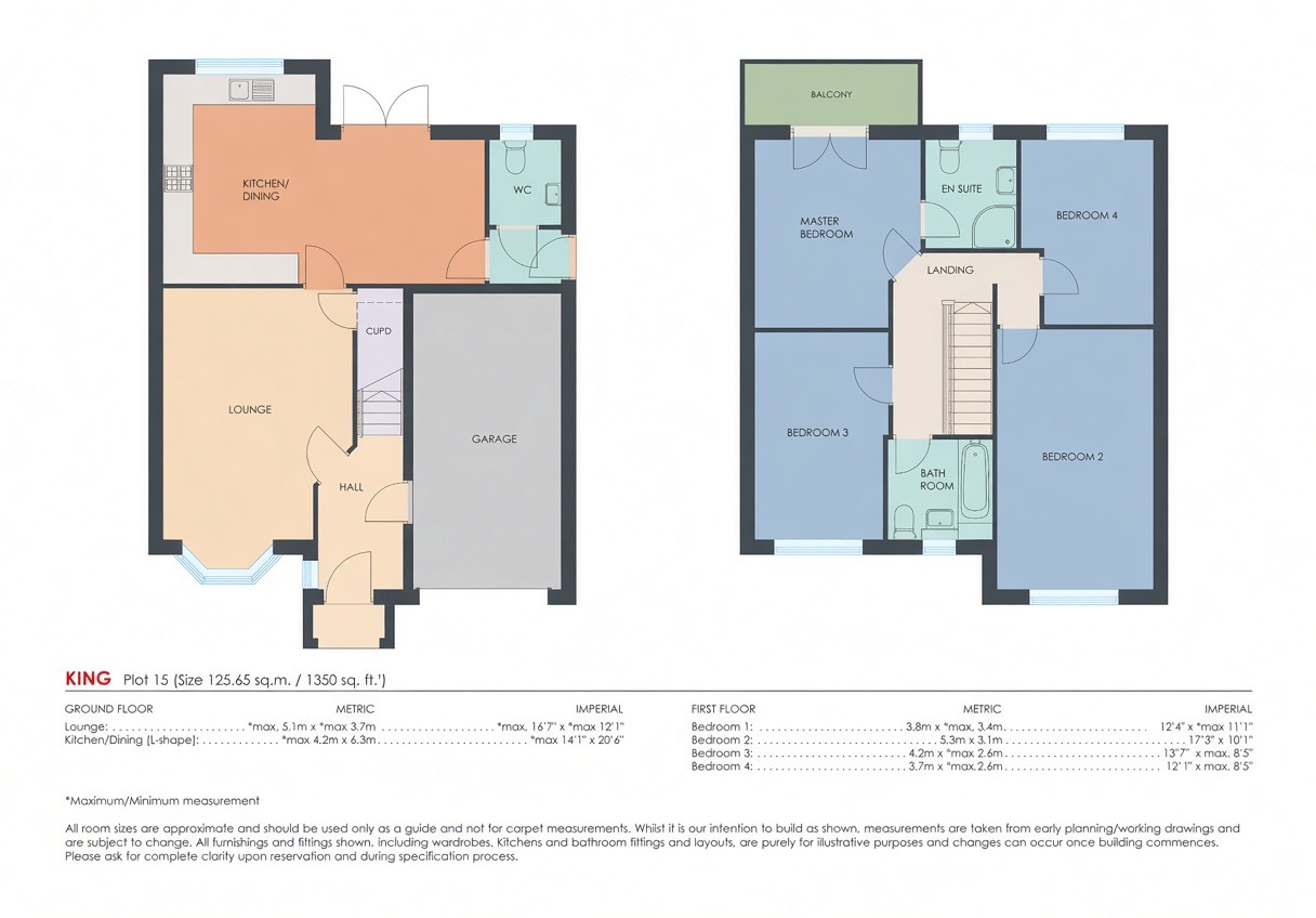 4 bed detached house for sale in Plot 14/15 - The King, Treetops II, Swann Road, South Kirkby, Pontefract, West Yorkshire, WF9 3FJ - Property floorplan