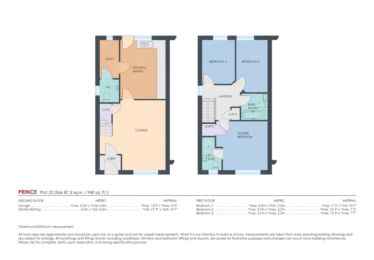 3 bed semi-detached house for sale in Plots 21/22 - The Prince & Princess Treetops II, Swann Road, South Kirkby, Pontefract, West Yorkshire, WF9 3FJ - Property floorplan