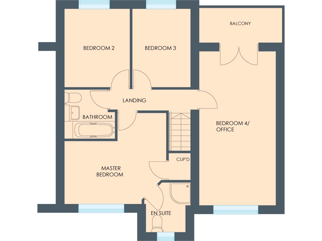 4 bed semi-detached house for sale in Plots 16/17, The Queen, Treetop II, Swann Road, South Kirkby, Pontefract, West Yorkshire, WF9 3FJ - Property floorplan