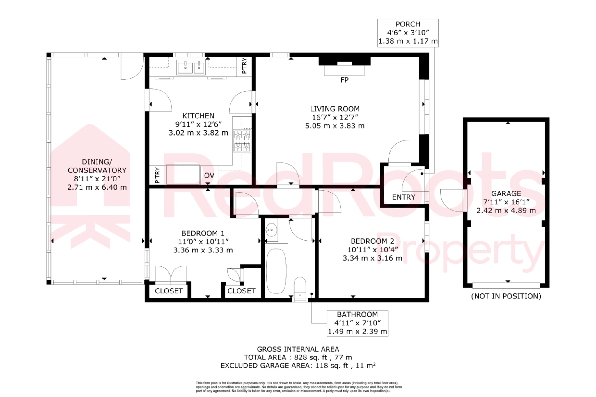 2 bed detached bungalow for sale in Clayton Holt, South Kirkby, WF9 - Property floorplan