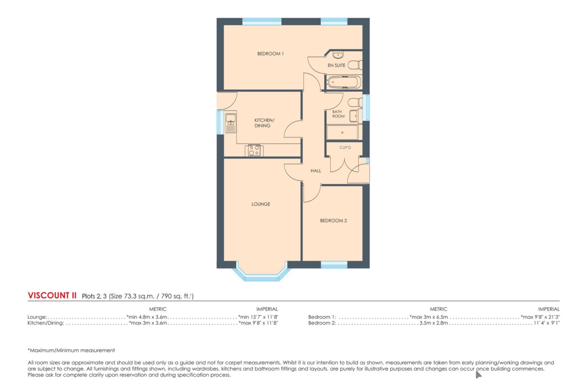 2 bed detached bungalow for sale in Viscount II, Treetops, South Kirkby, Pontefract, West Yorkshire, WF9 - Property floorplan