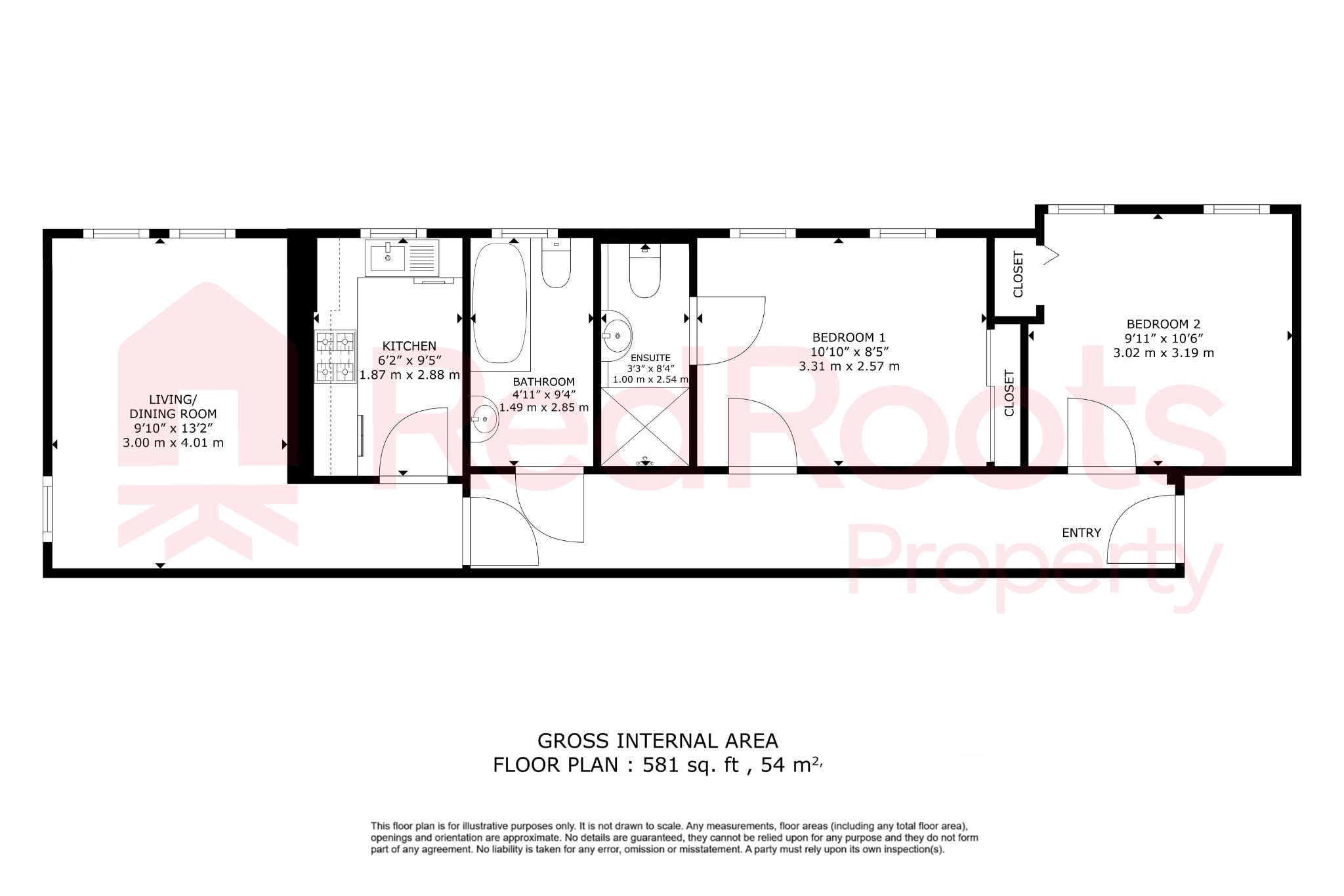 2 bed flat to rent in Bawtry Road, Doncaster, South Yorkshire, DN4 - Property floorplan