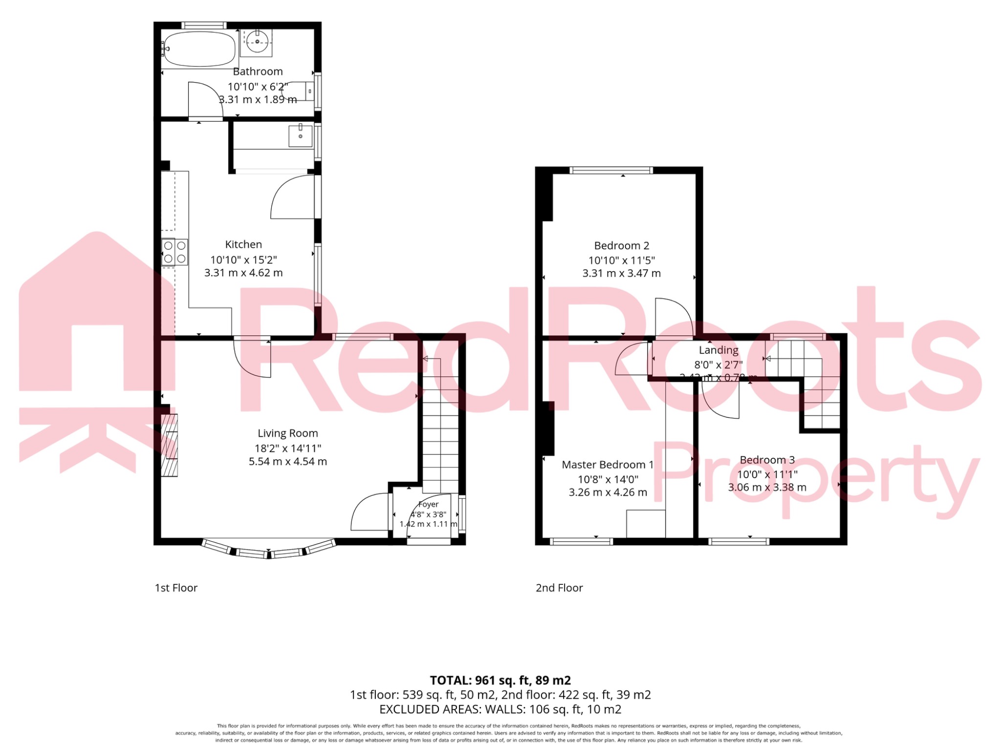 3 bed terraced house to rent in Carcroft, Doncaster, South Yorkshire, DN6 - Property floorplan