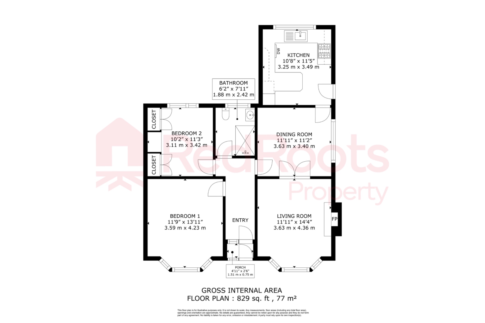 2 bed detached bungalow for sale in Meadow Court, South Elmsall, Pontefract, West Yorkshire, WF9 - Property floorplan