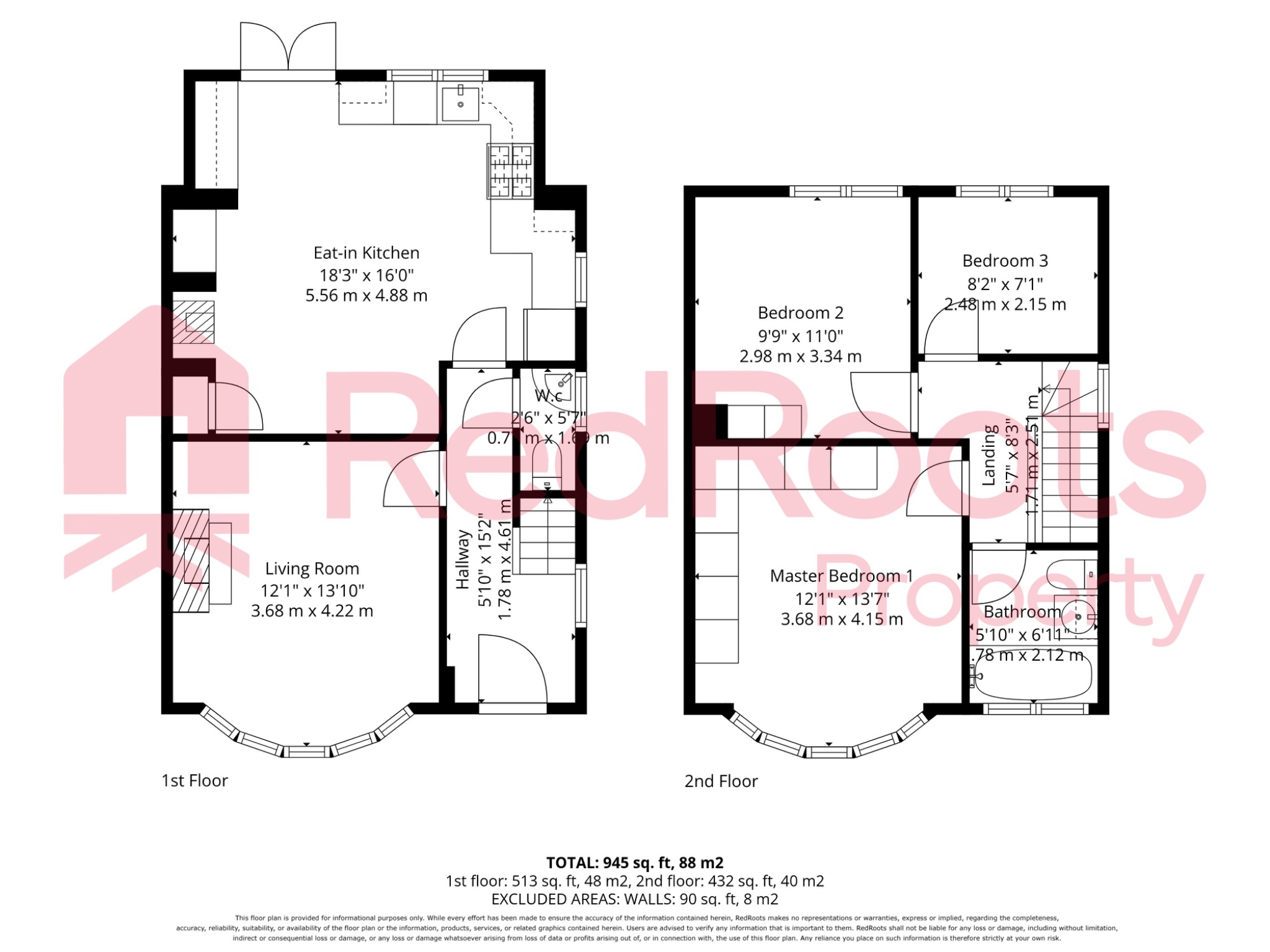 3 bed semi-detached house for sale in Ellers Road, Doncaster, South Yorkshire, DN4 - Property floorplan