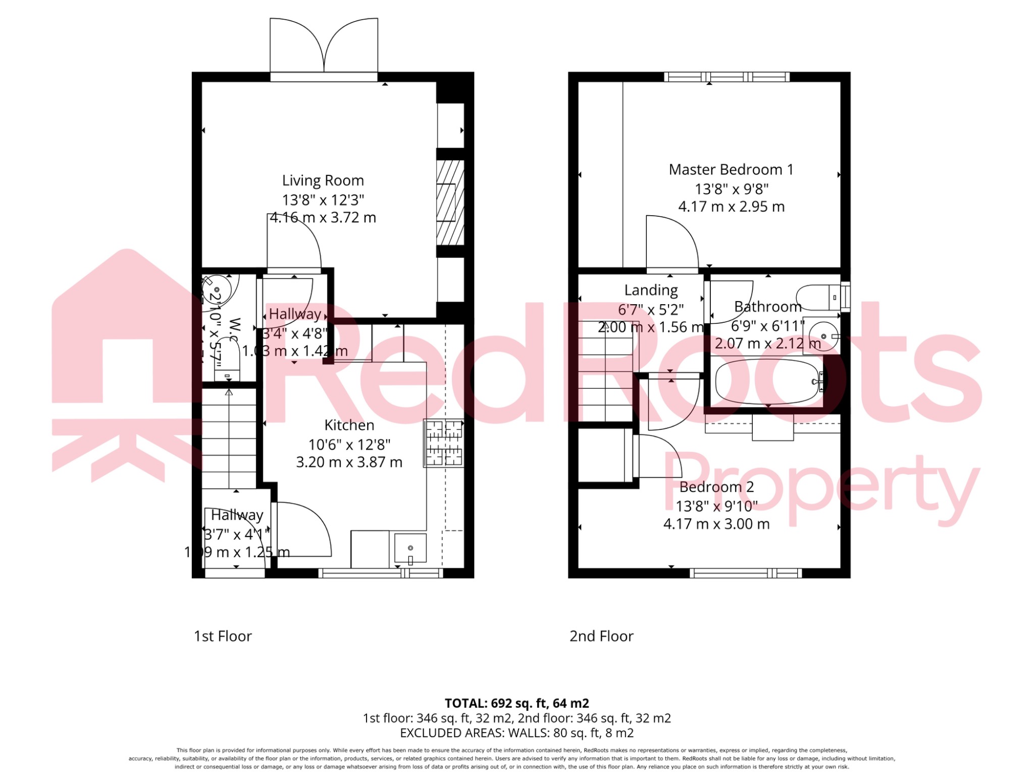 2 bed semi-detached house for sale in Dove Lane, Woodlands, Doncaster, South Yorkshire, DN6 - Property floorplan