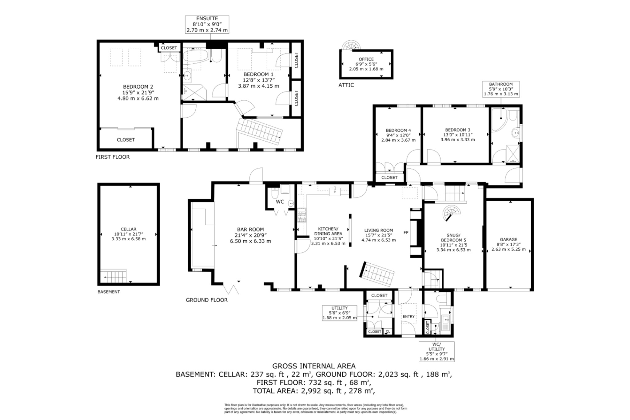 3 bed detached house for sale in Whites Wood Lane, Gainsborough, Lincolnshire, DN21 - Property floorplan
