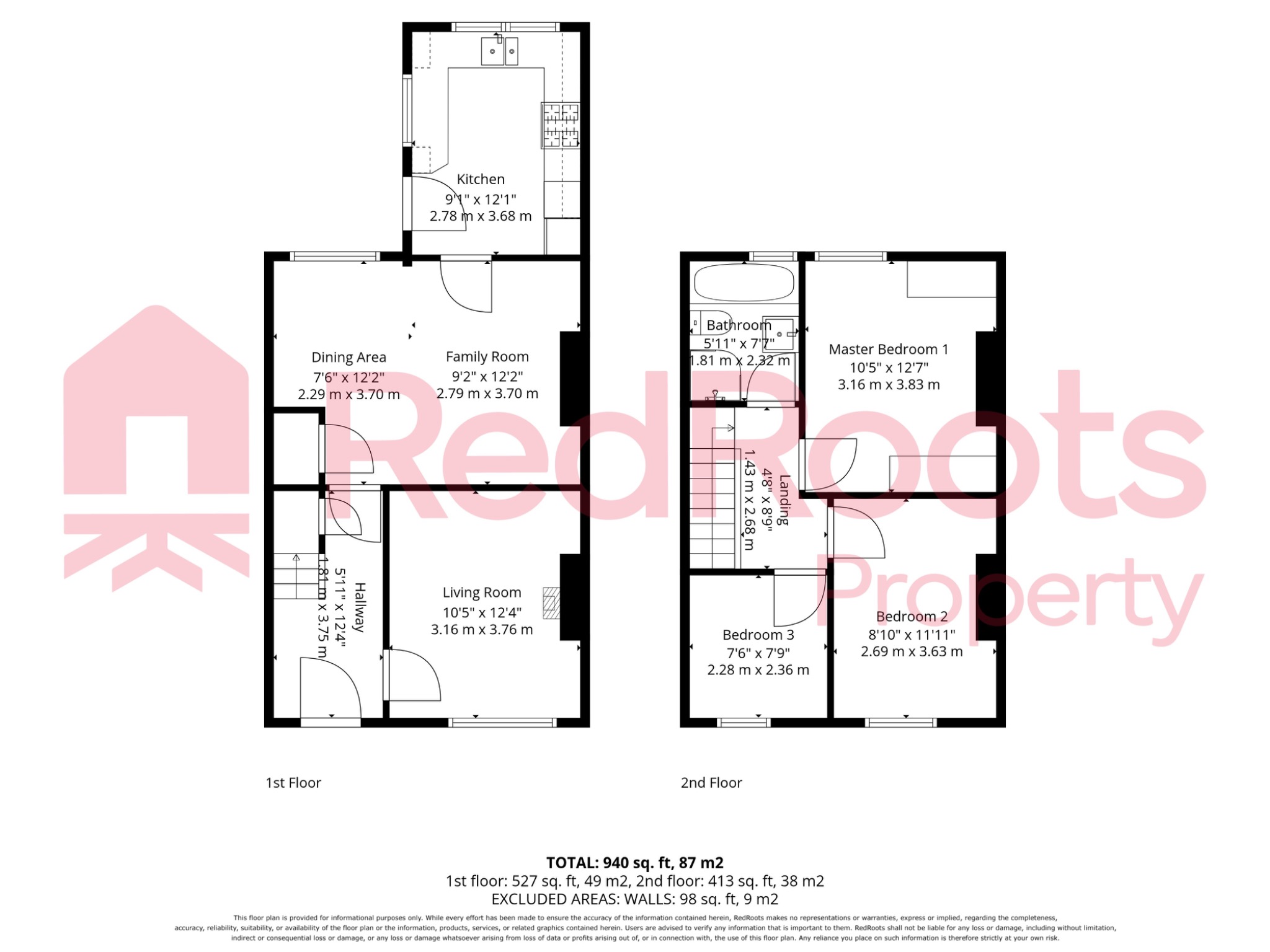 3 bed terraced house for sale in Swan Street, Bentley, Doncaster, South Yorkshire, DN5 - Property floorplan