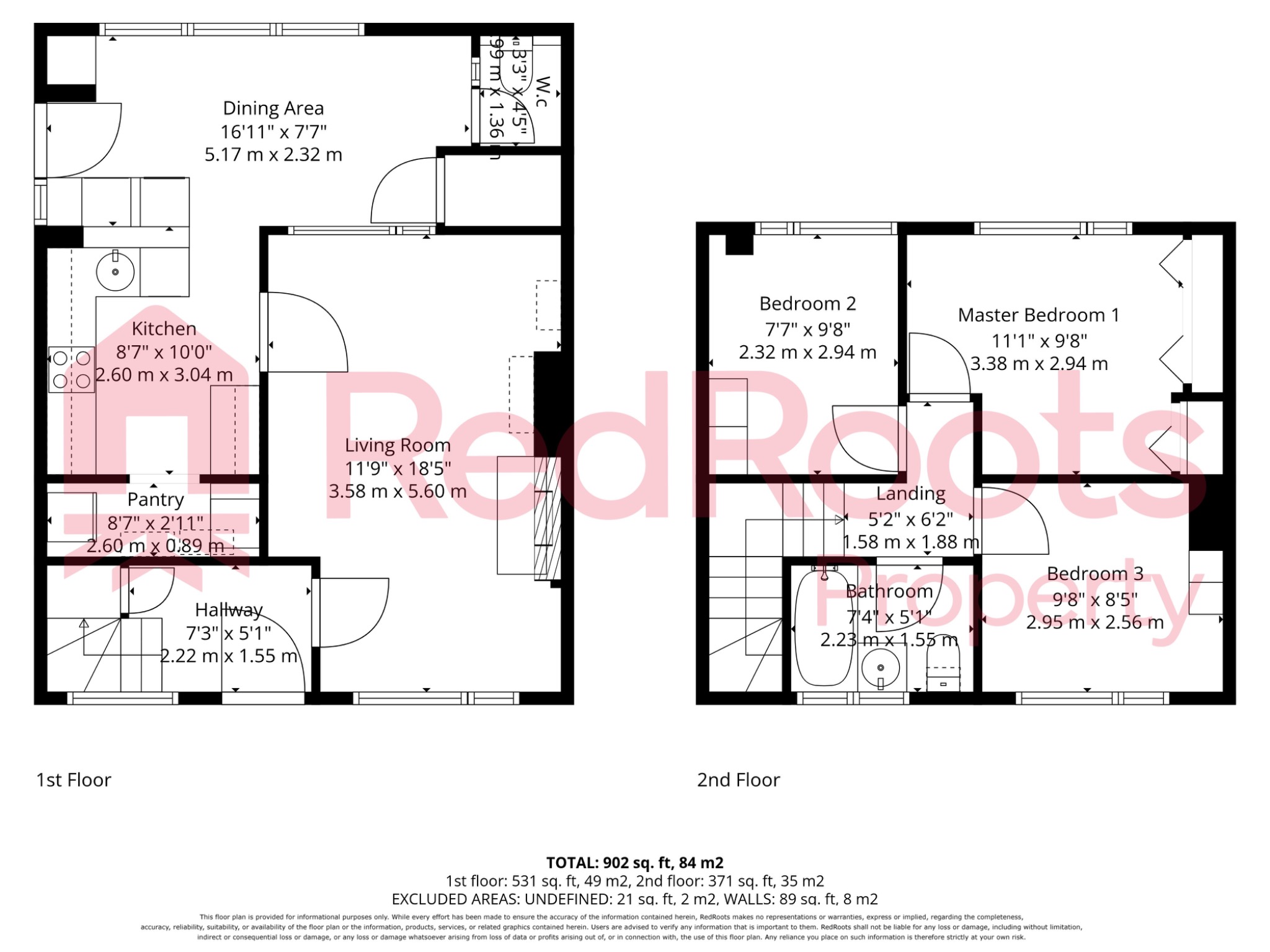 3 bed terraced house for sale in Broadway, Dunscroft, Doncaster, South Yorkshire,  DN7 - Property floorplan