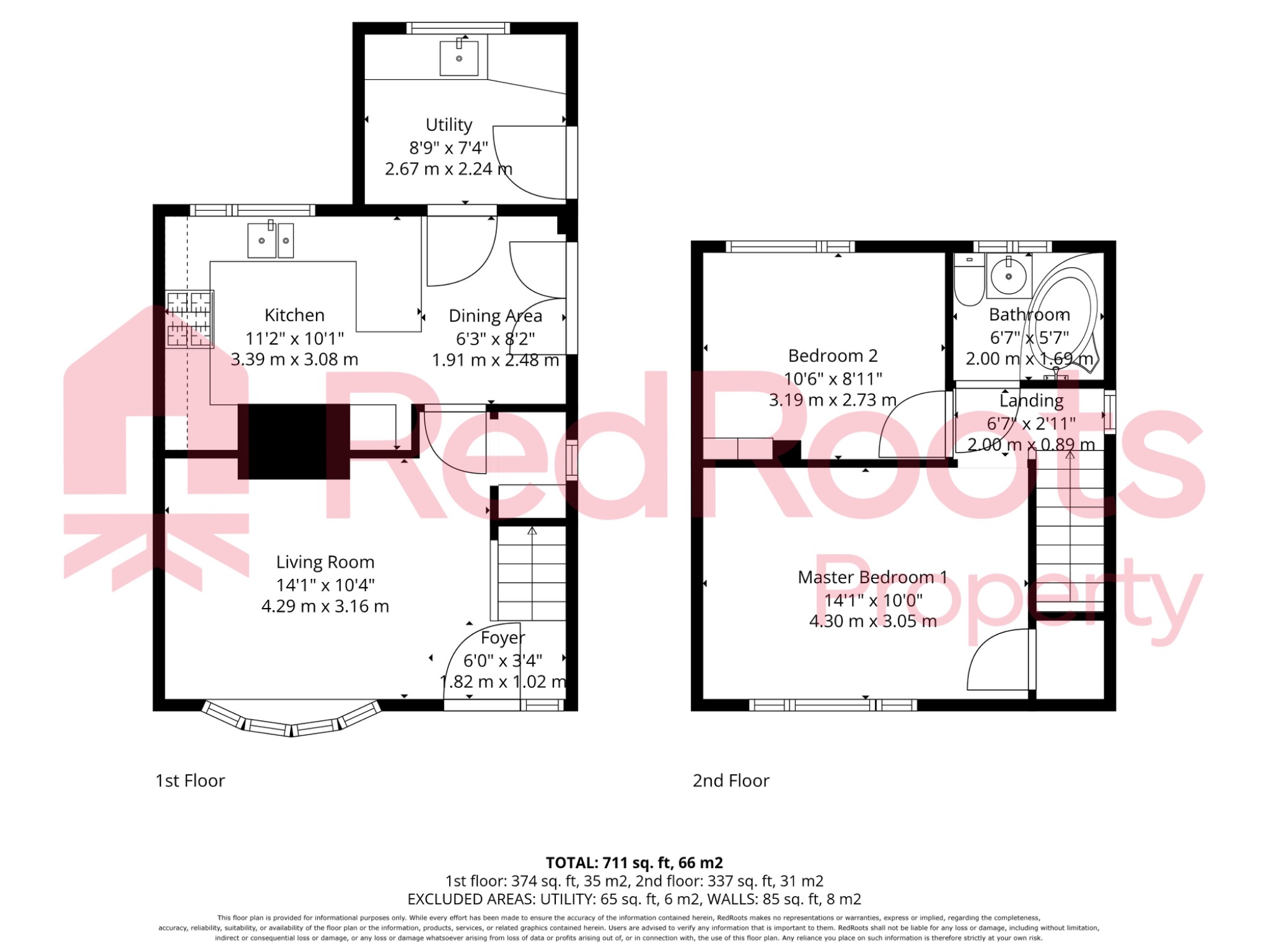 2 bed semi-detached house for sale in Violet Avenue, Edlington, Doncaster, South Yorkshire DN12 - Property floorplan