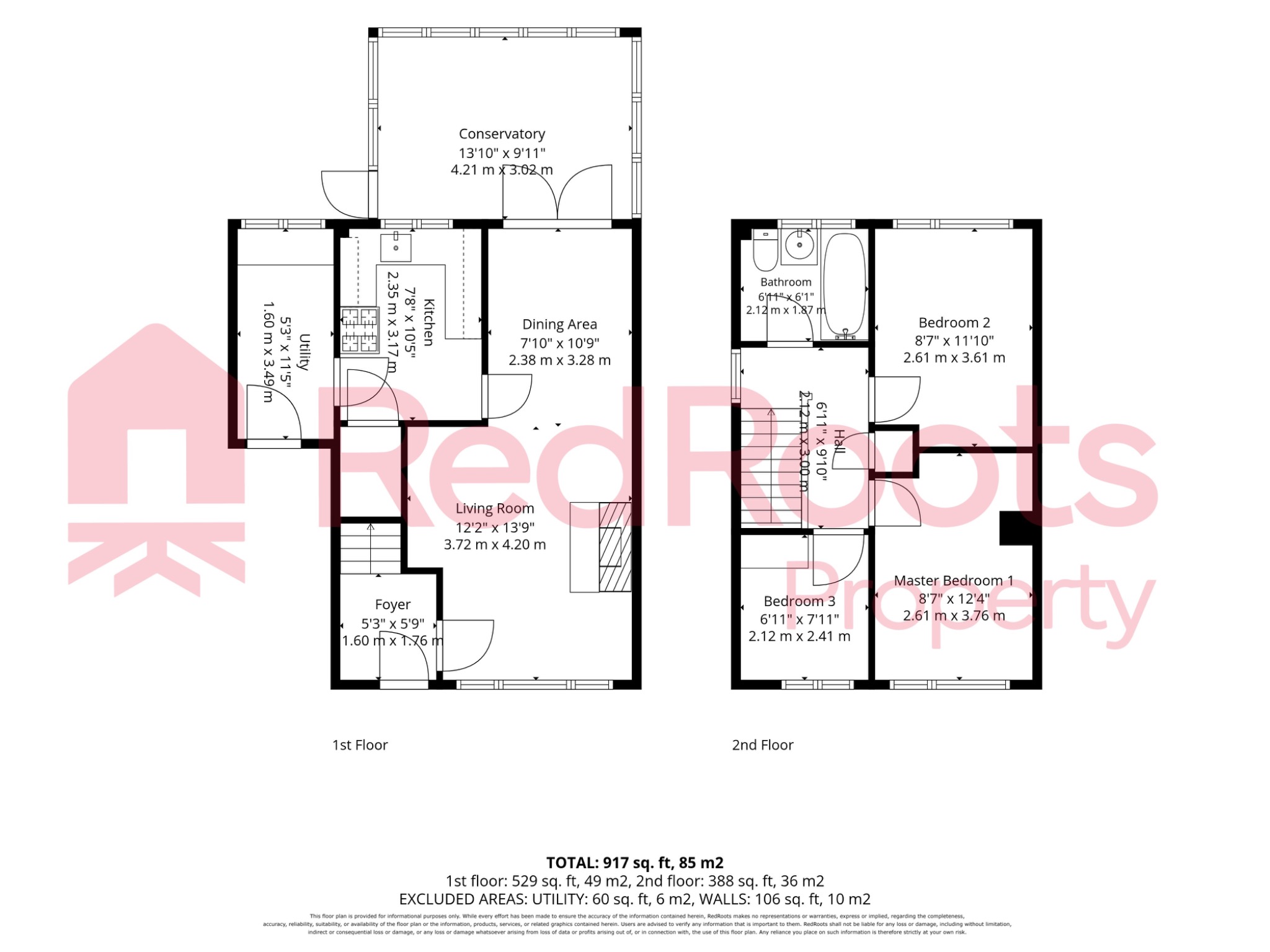 3 bed semi-detached house for sale in Halmshaw Terrace, Bentley, Doncaster, South Yorkshire, DN5 - Property floorplan